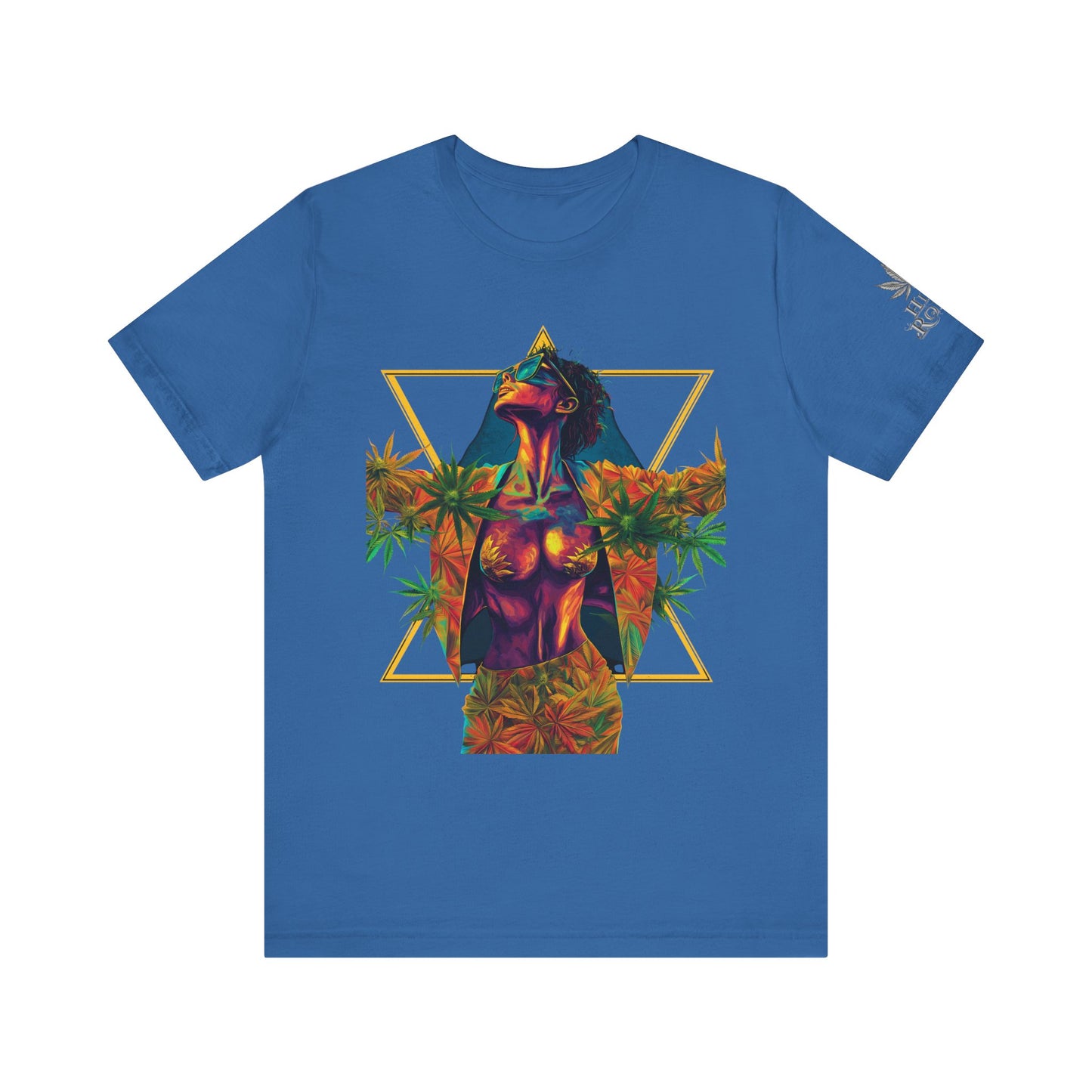 Sacred Geometry Cannabis Goddess Tee - Psychedelic Beauty Art Design | High Roller