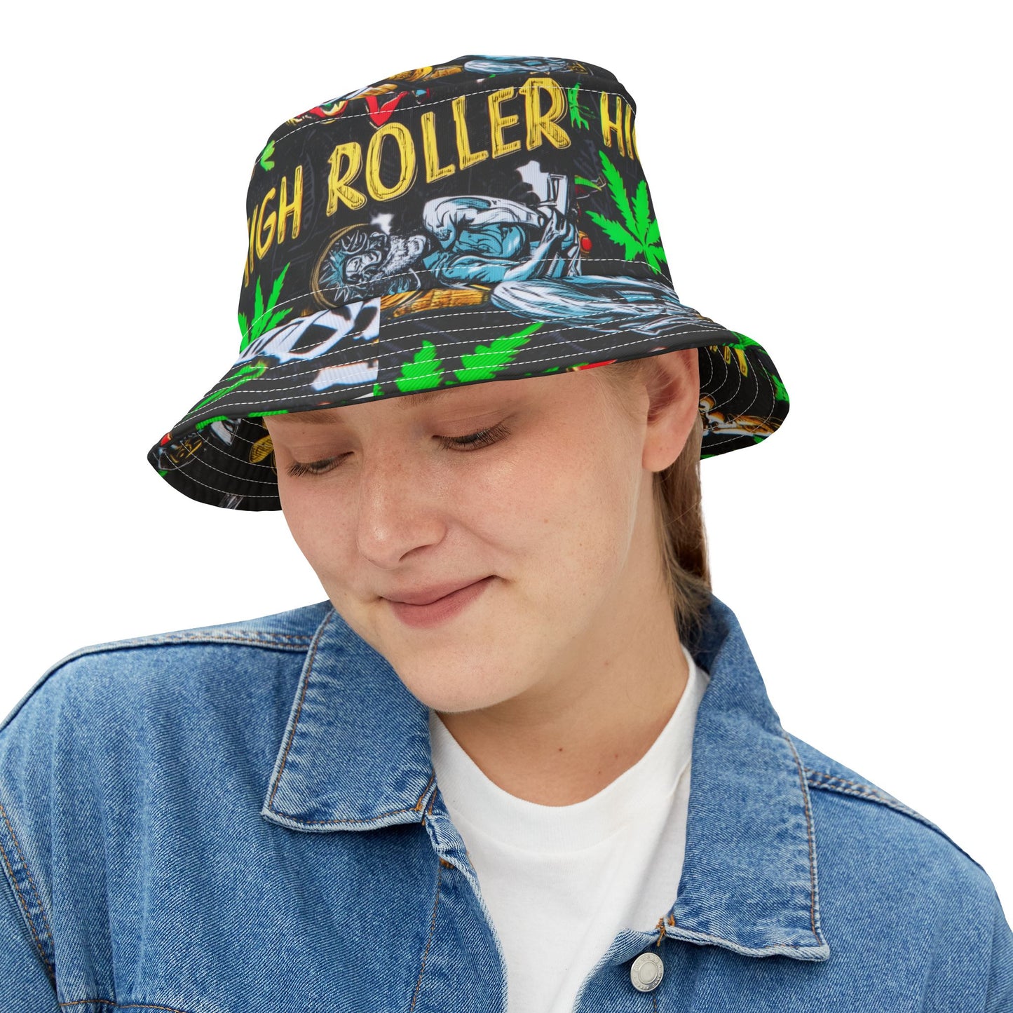HIGH ROLLER Hip Hop Comic Bucket Hat