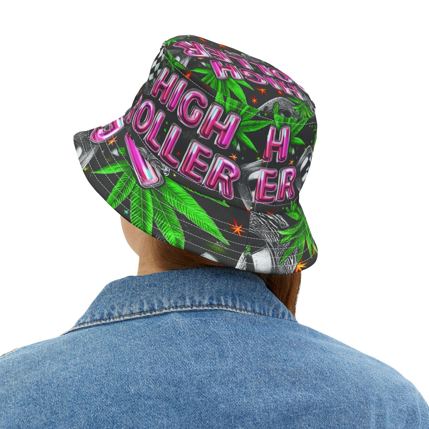 HIGH ROLLER Neon Party Bucket Hat