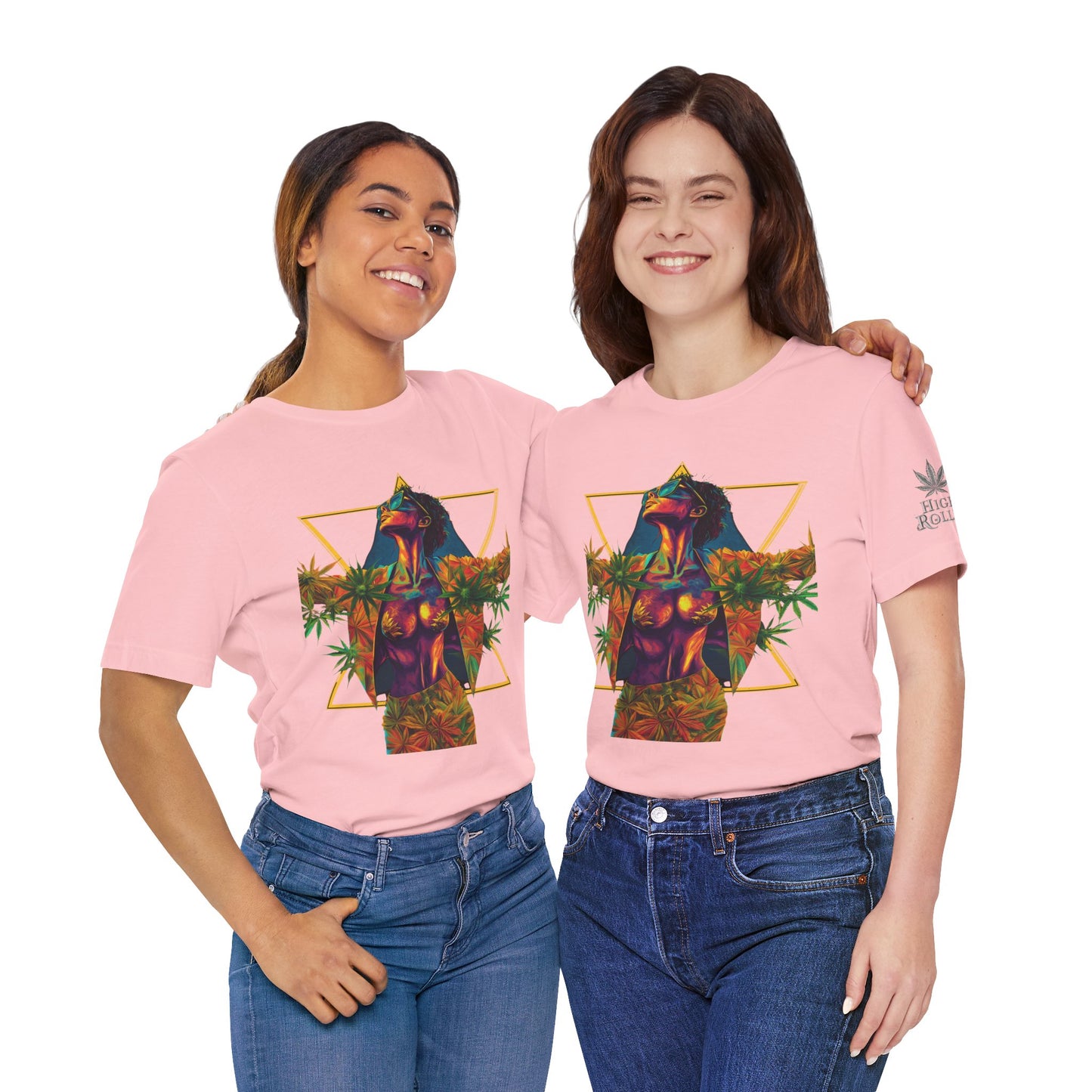 Sacred Geometry Cannabis Goddess Tee - Psychedelic Beauty Art Design | High Roller