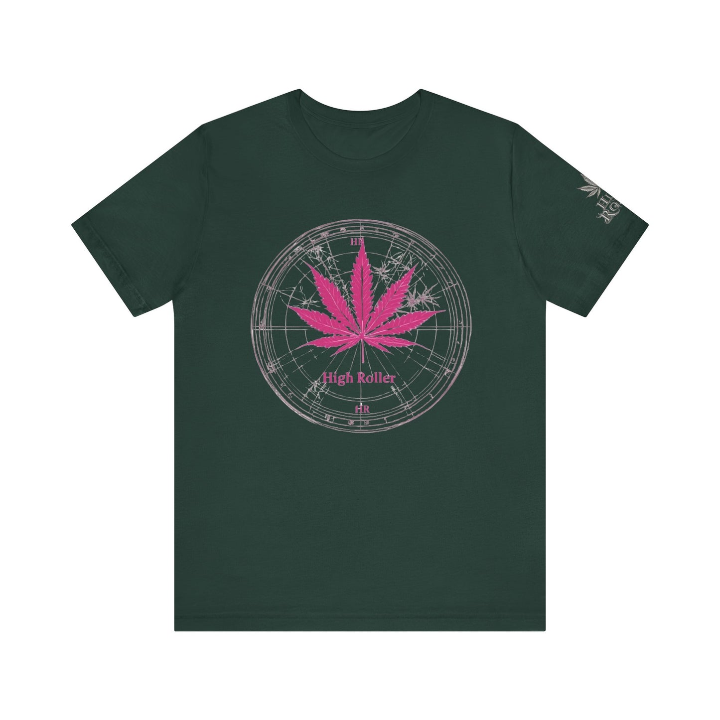 Cannabis Compass Tee - Navigation Leaf Art Design | High Roller