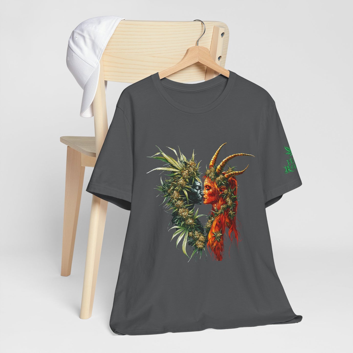 Cannabis Art Dual Face T-Shirt - Premium Unisex Cotton Tee
