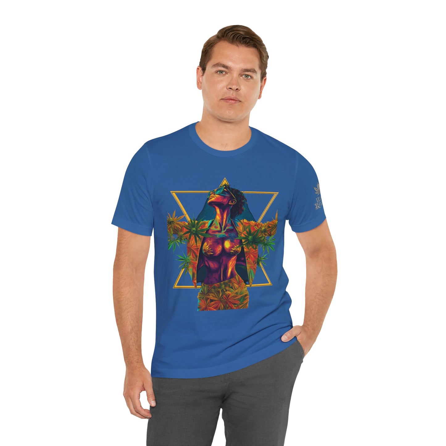 Sacred Geometry Cannabis Goddess Tee - Psychedelic Beauty Art Design | High Roller