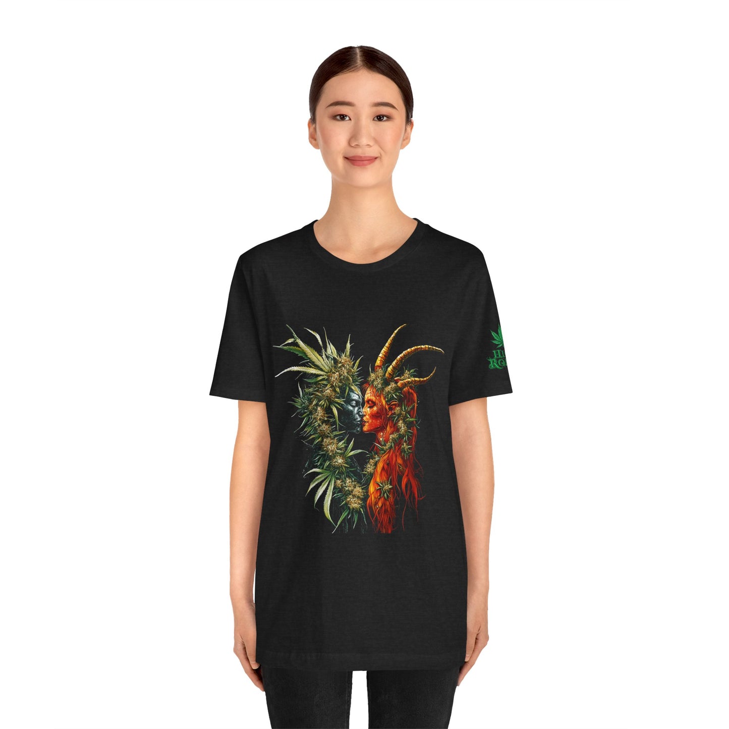 Cannabis Art Dual Face T-Shirt - Premium Unisex Cotton Tee