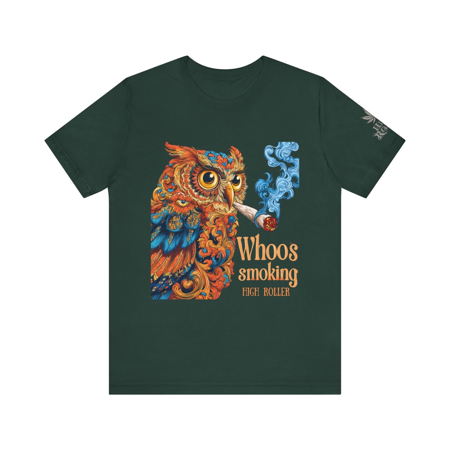 Whoos Smoking Owl Tee - Wise Cannabis Art Design | High Roller