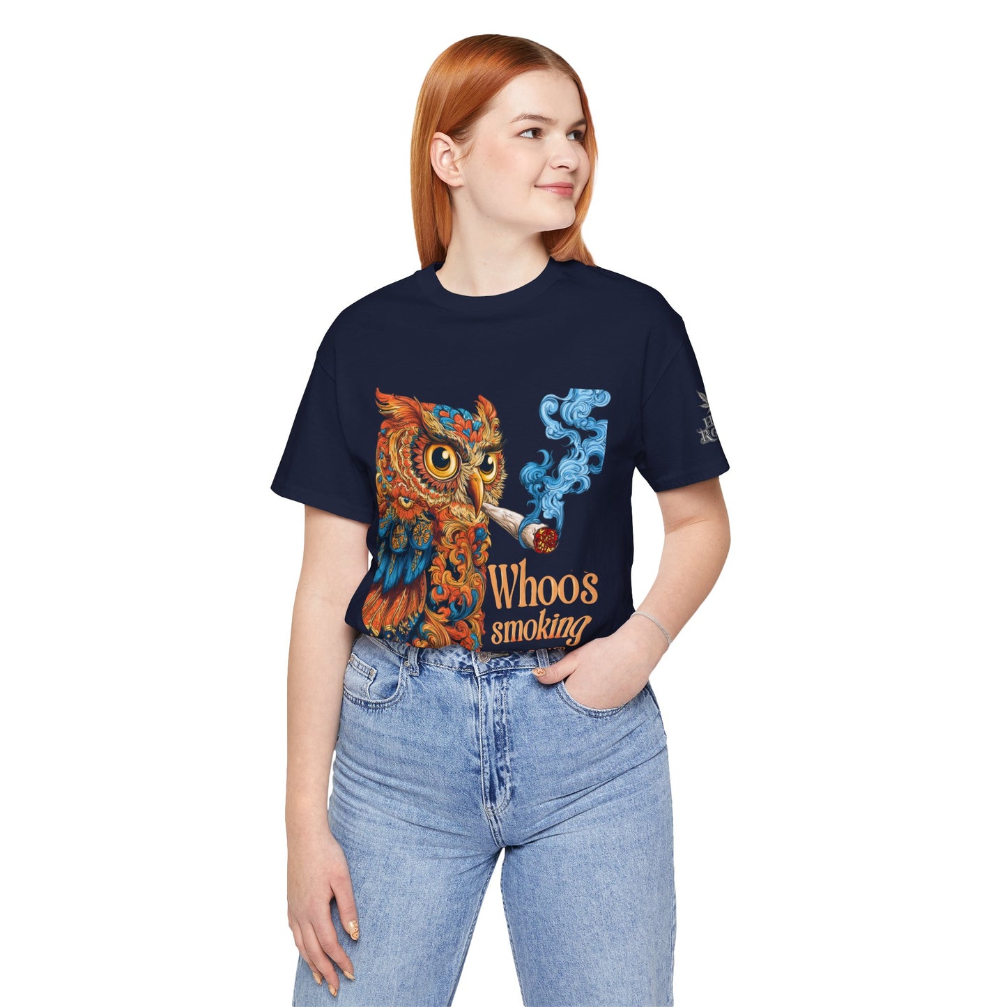 Whoos Smoking Owl Tee - Wise Cannabis Art Design | High Roller