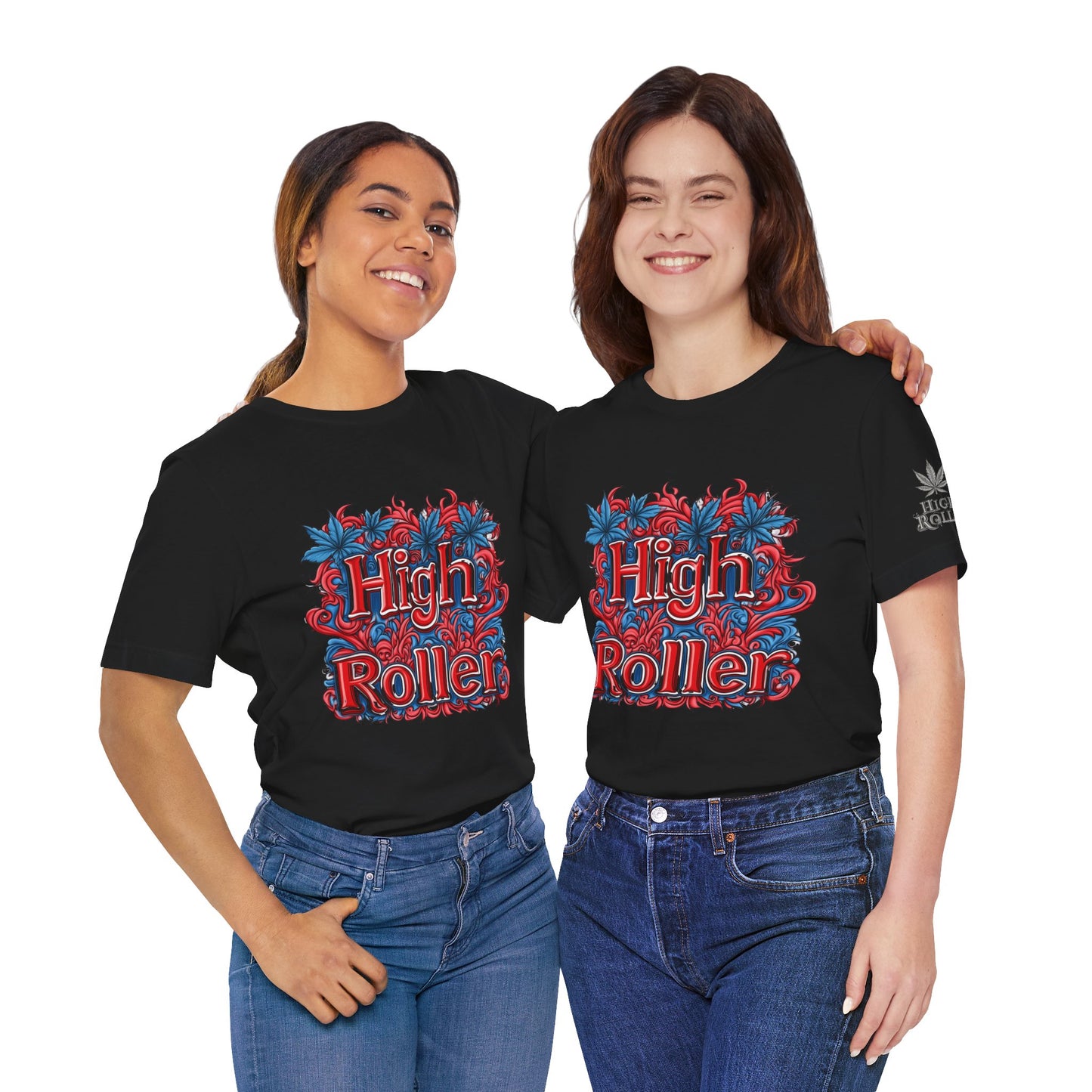 High Roller Ornate Logo Tee - Cannabis Typography Art Design | High Roller