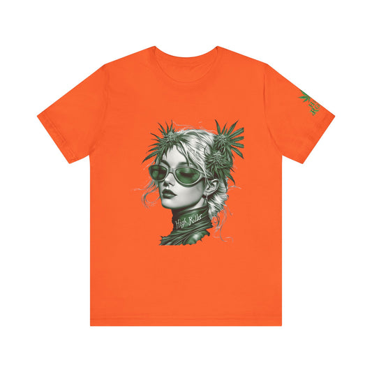 Green Queen T-Shirt - Premium Airlume Cotton Cannabis Crown Portrait Art Tee