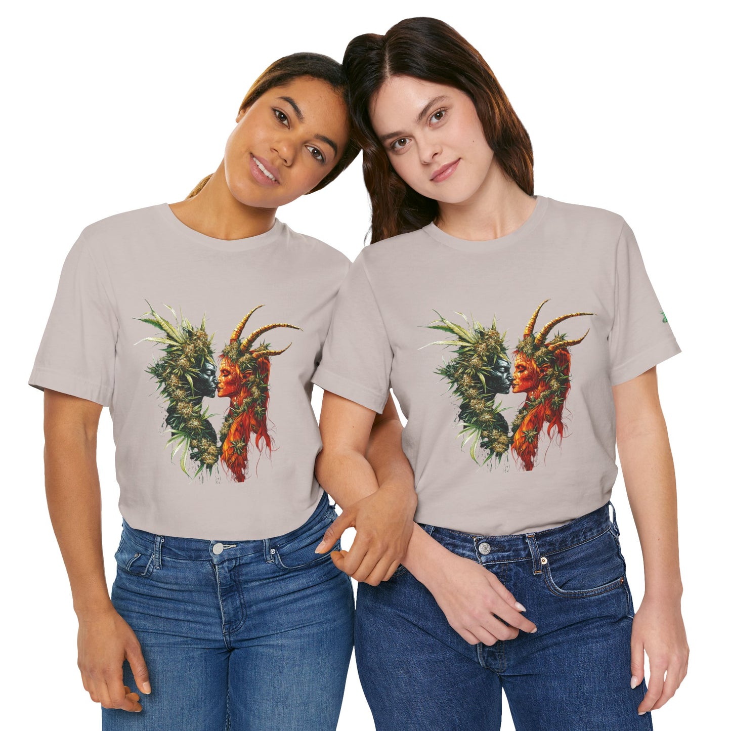 Cannabis Art Dual Face T-Shirt - Premium Unisex Cotton Tee