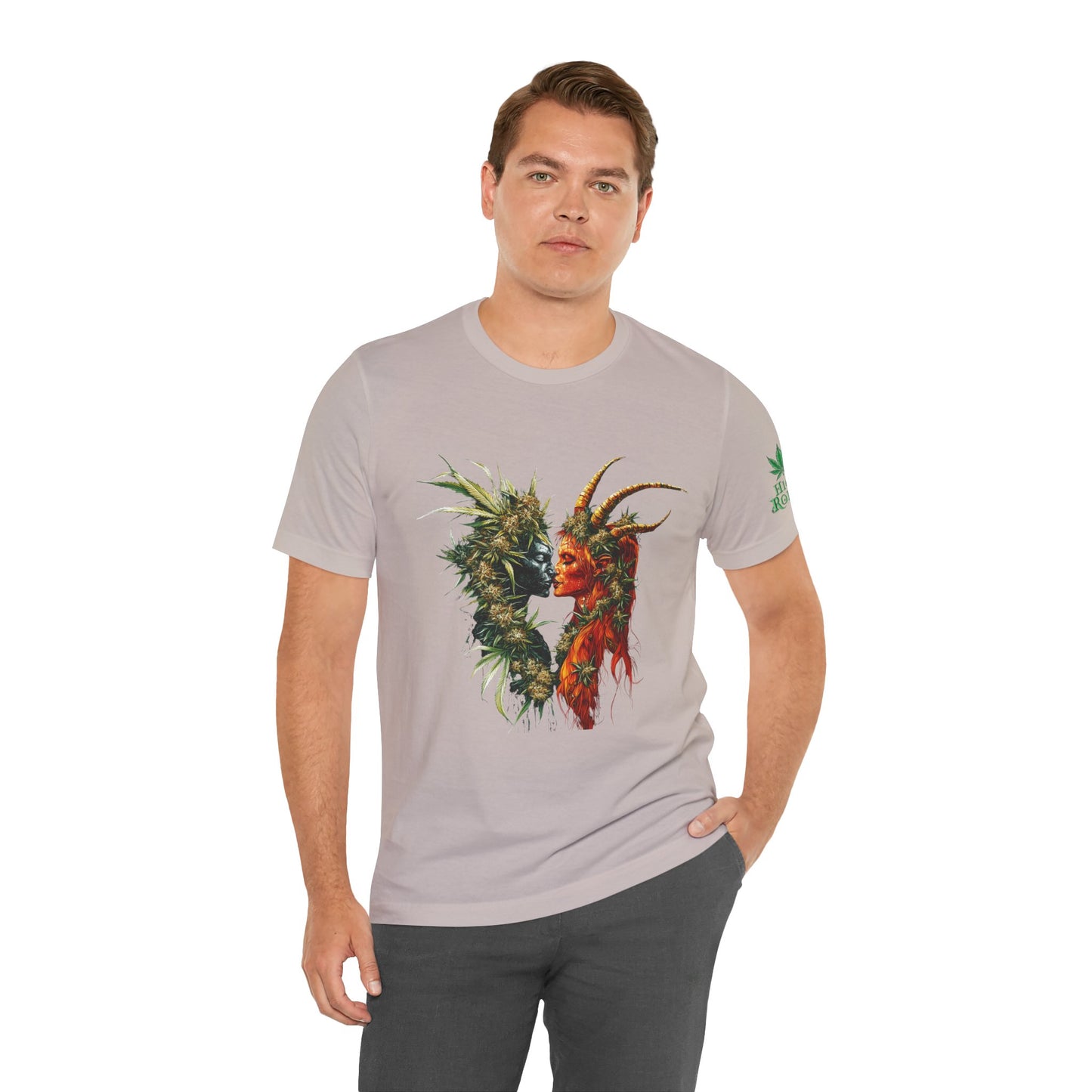 Cannabis Art Dual Face T-Shirt - Premium Unisex Cotton Tee