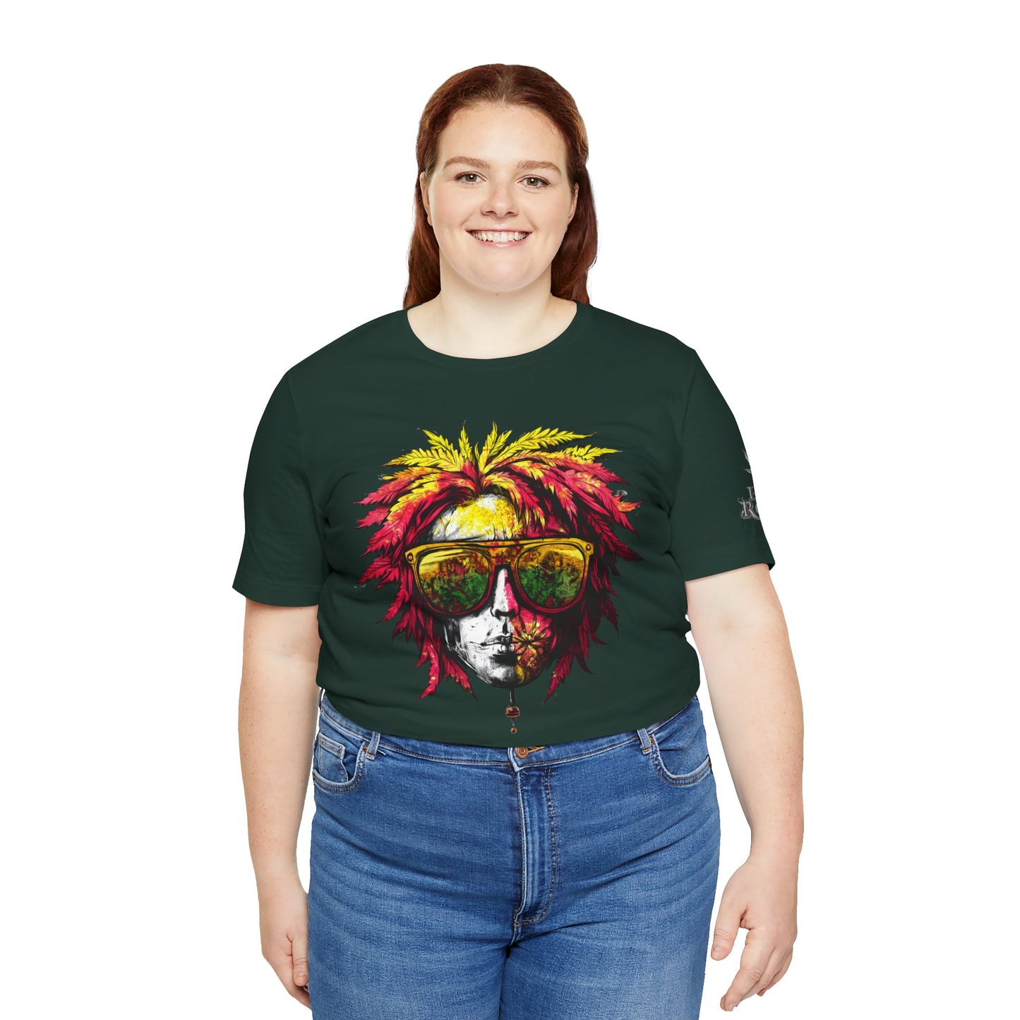 Rasta Cannabis Portrait Tee - Reggae Culture Art Design | High Roller