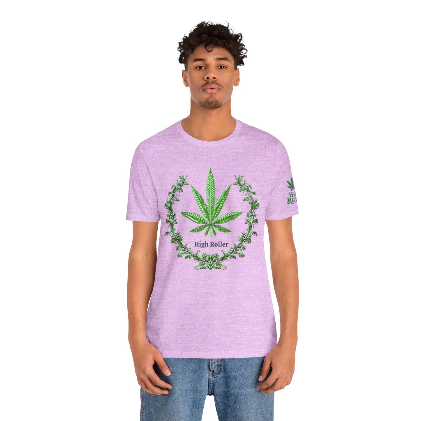 Cannabis Crest Wreath Tee - Botanical Elegance Art Design | High Roller