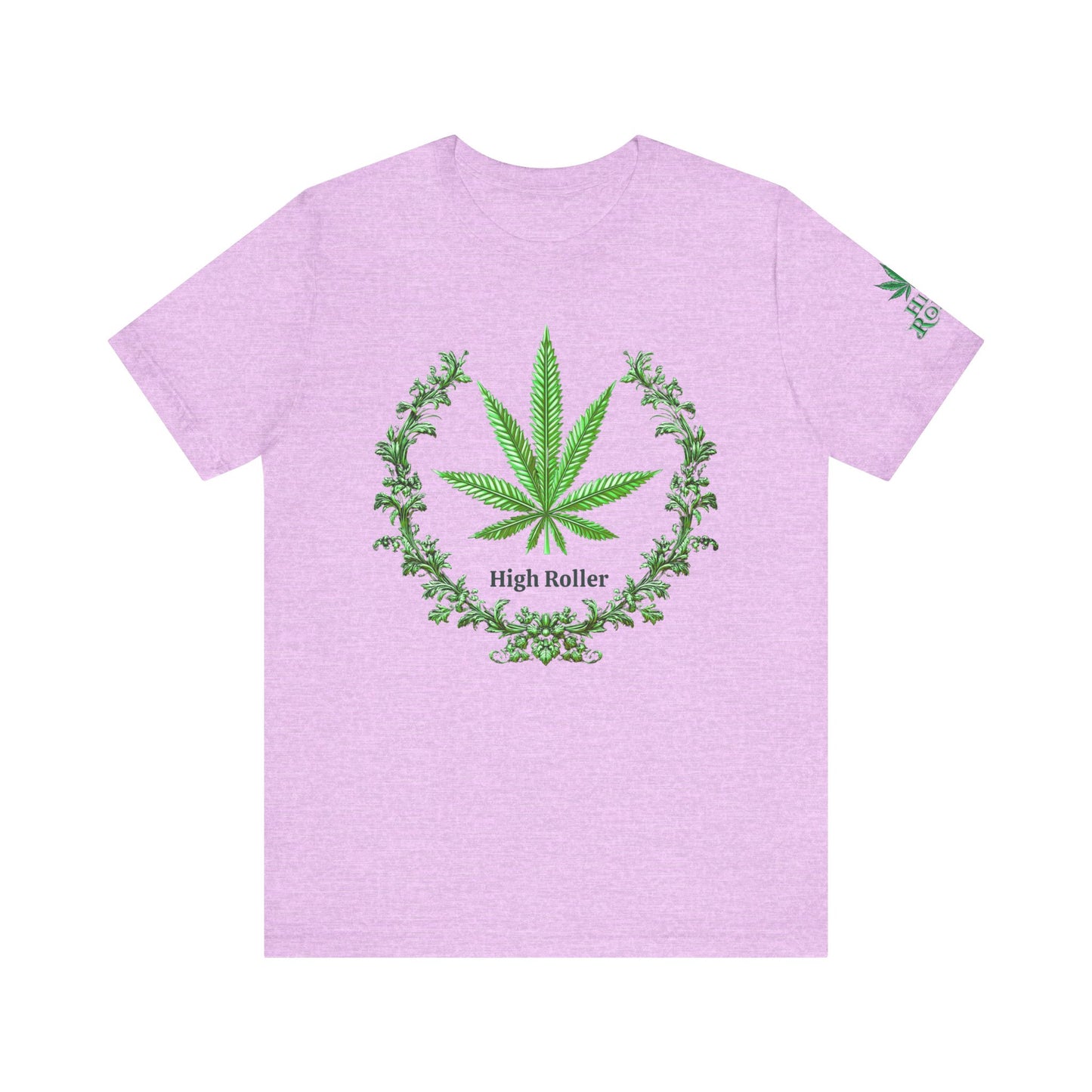 Cannabis Crest Wreath Tee - Botanical Elegance Art Design | High Roller
