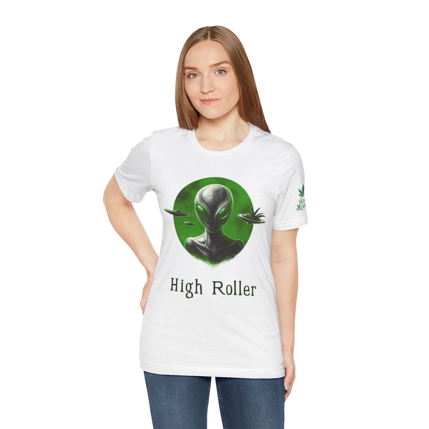 Alien Cannabis Tee - UFO Culture Art Design | High Roller