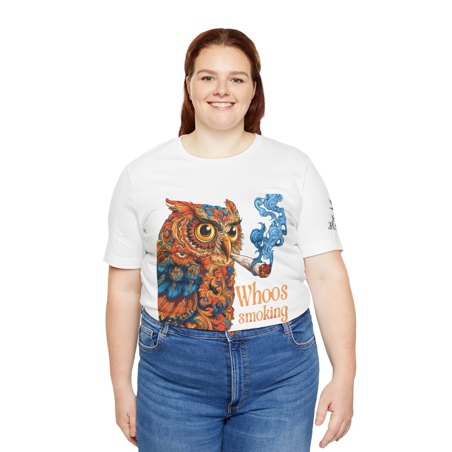 Whoos Smoking Owl Tee - Wise Cannabis Art Design | High Roller