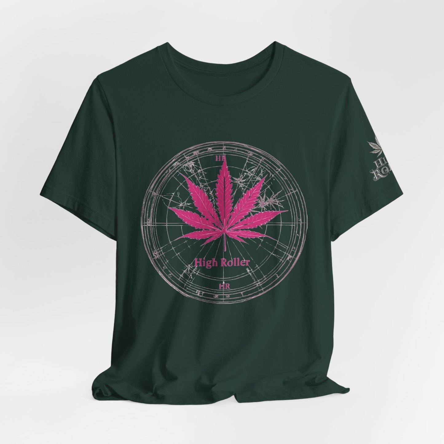 Cannabis Compass Tee - Navigation Leaf Art Design | High Roller