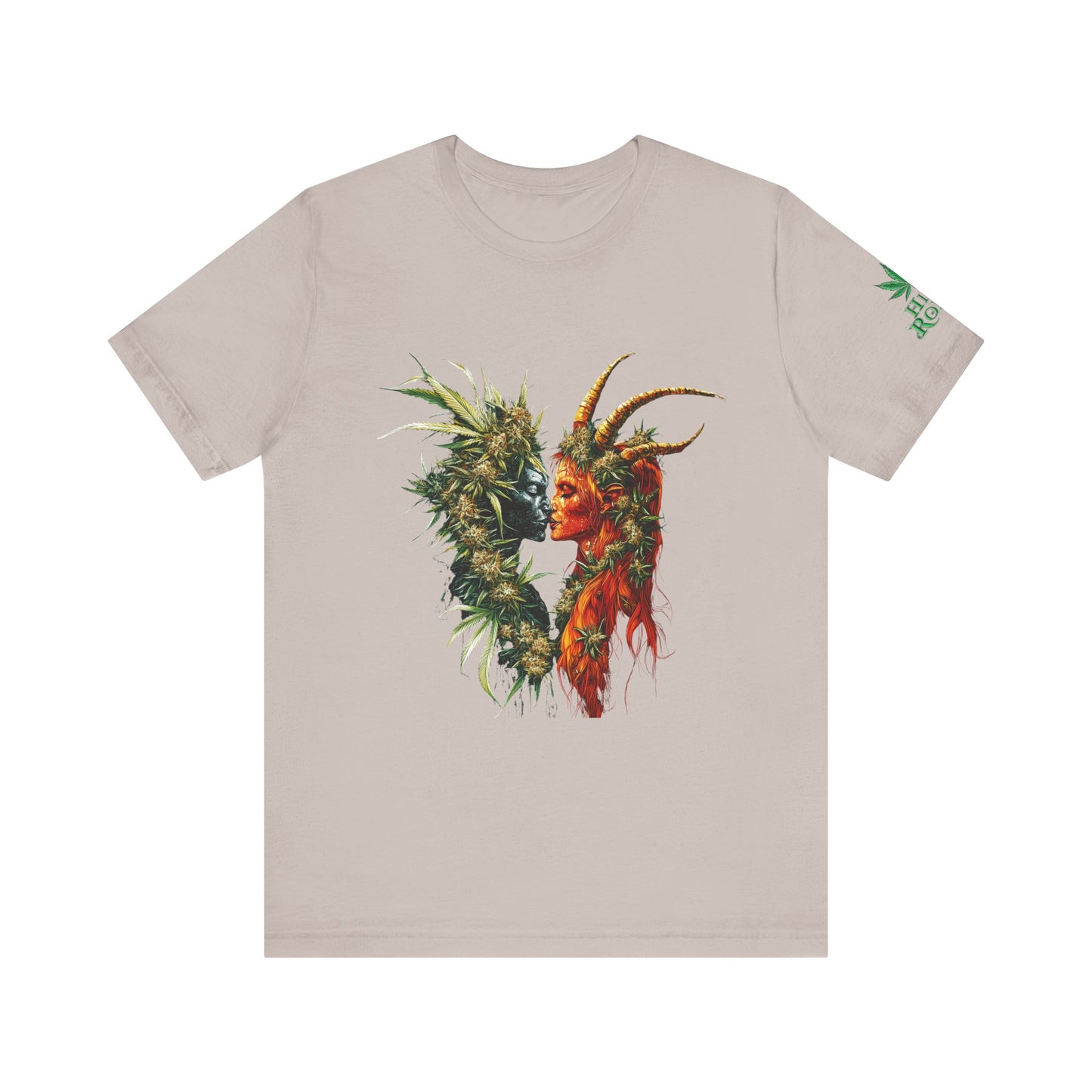 Cannabis Art Dual Face T-Shirt - Premium Unisex Cotton Tee