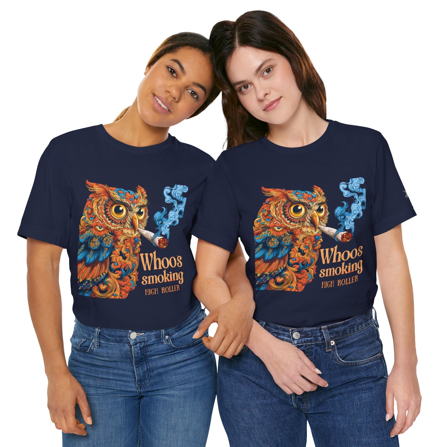 Whoos Smoking Owl Tee - Wise Cannabis Art Design | High Roller