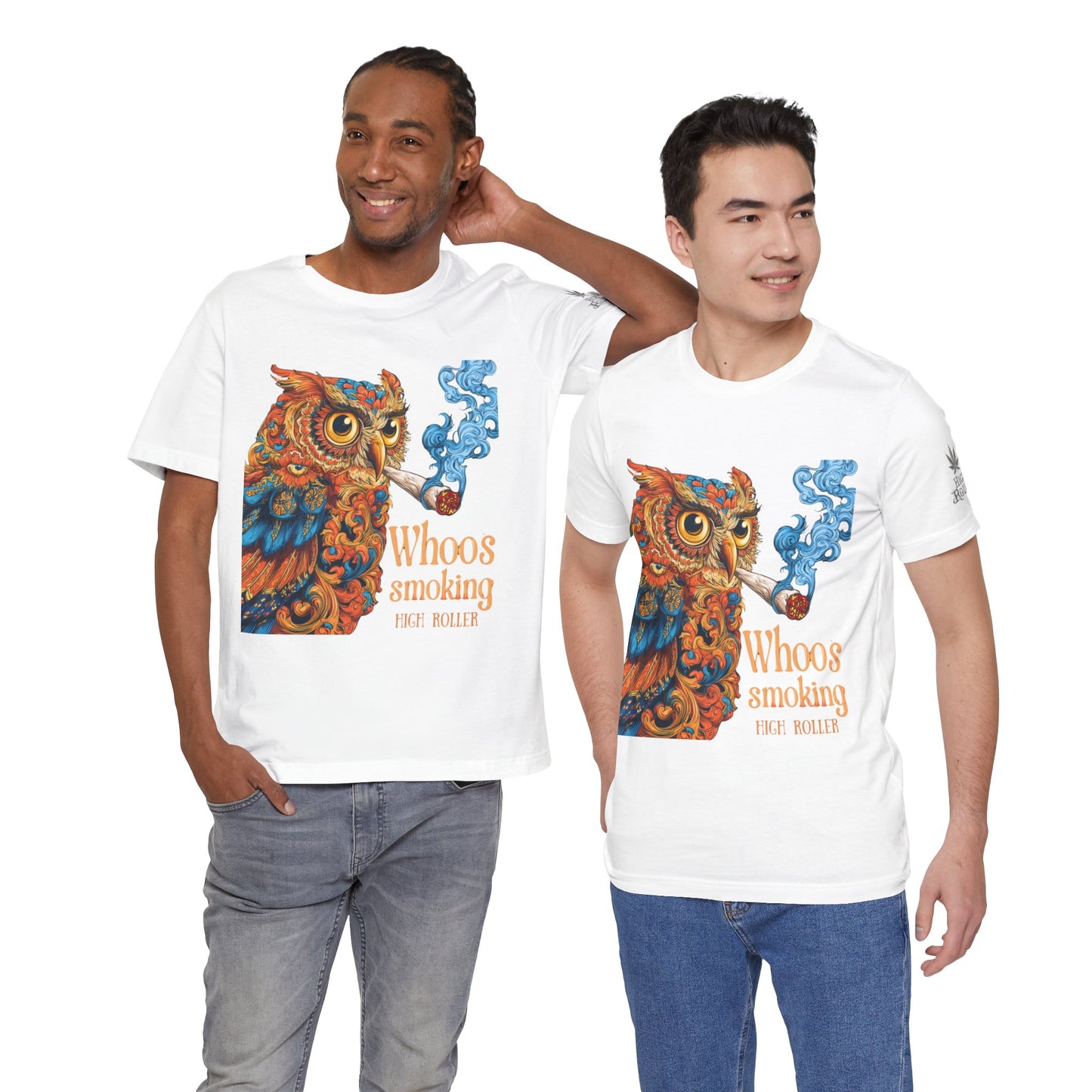 Whoos Smoking Owl Tee - Wise Cannabis Art Design | High Roller