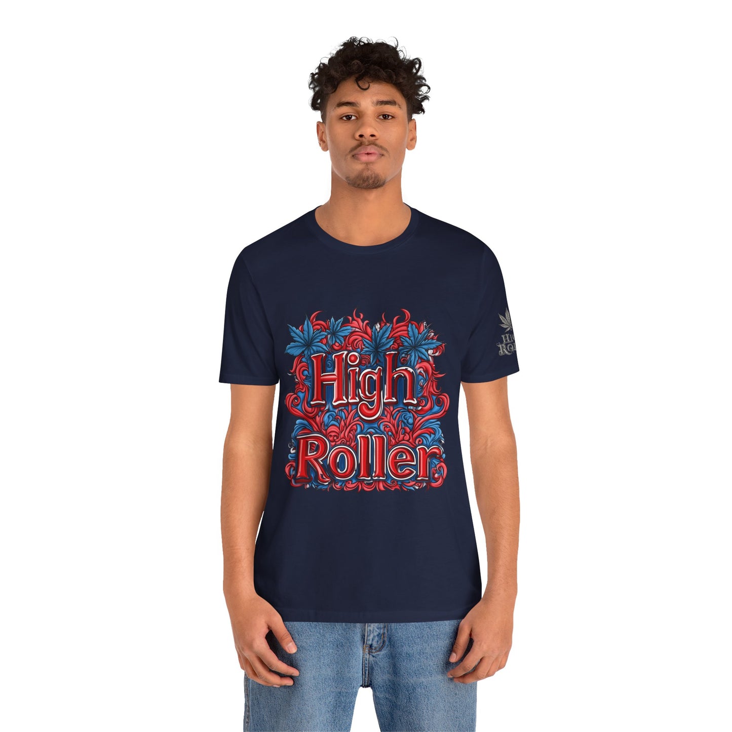 High Roller Ornate Logo Tee - Cannabis Typography Art Design | High Roller