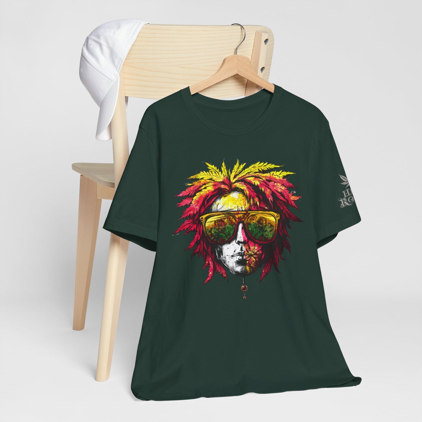 Rasta Cannabis Portrait Tee - Reggae Culture Art Design | High Roller