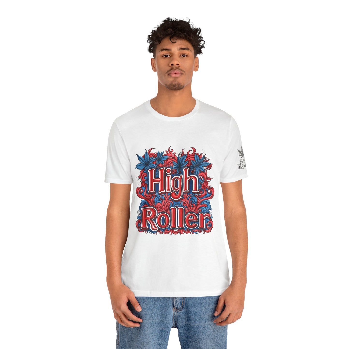High Roller Ornate Logo Tee - Cannabis Typography Art Design | High Roller