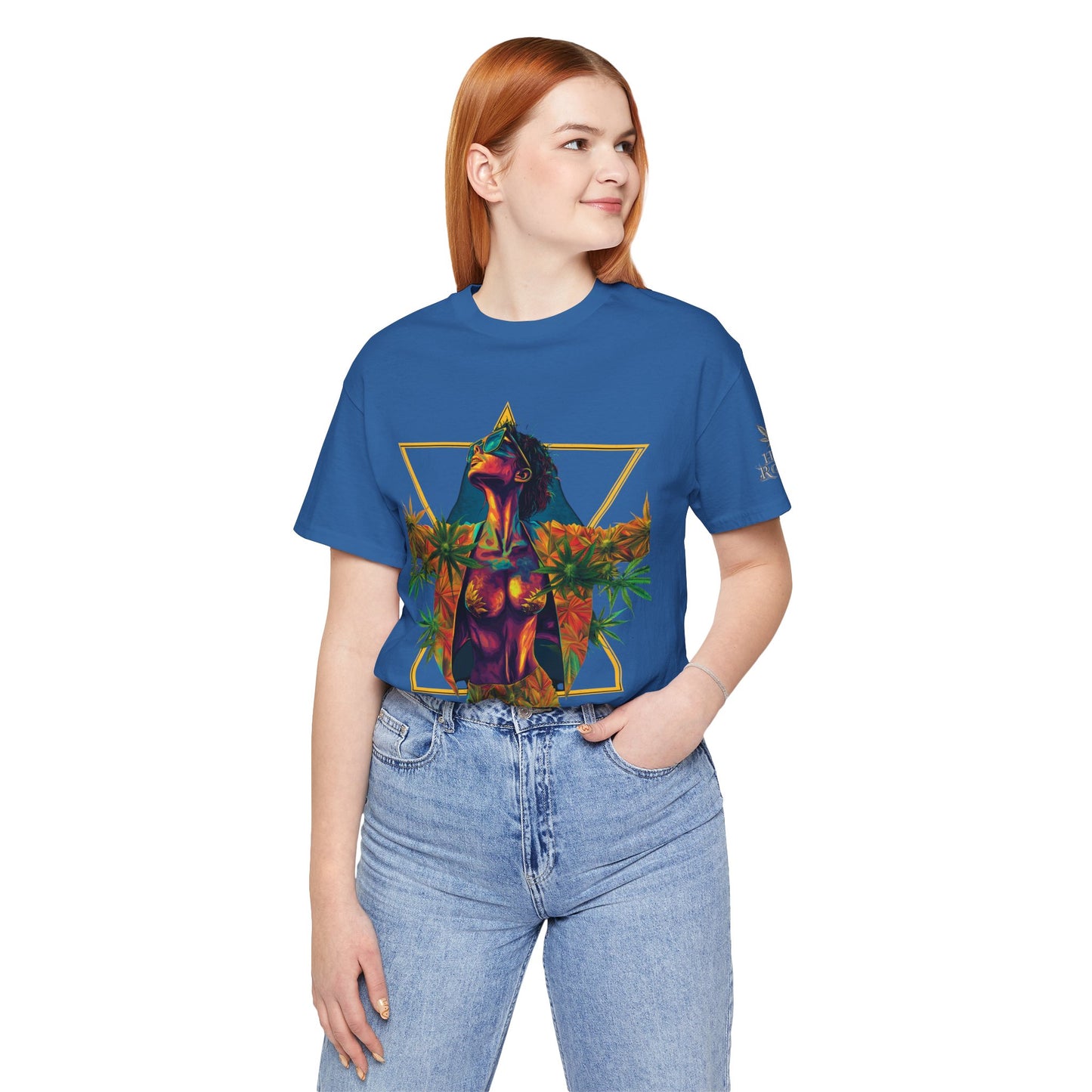 Sacred Geometry Cannabis Goddess Tee - Psychedelic Beauty Art Design | High Roller