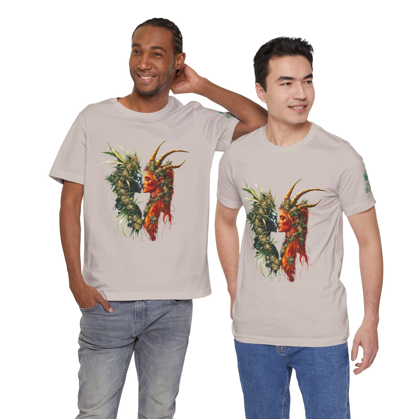 Cannabis Art Dual Face T-Shirt - Premium Unisex Cotton Tee