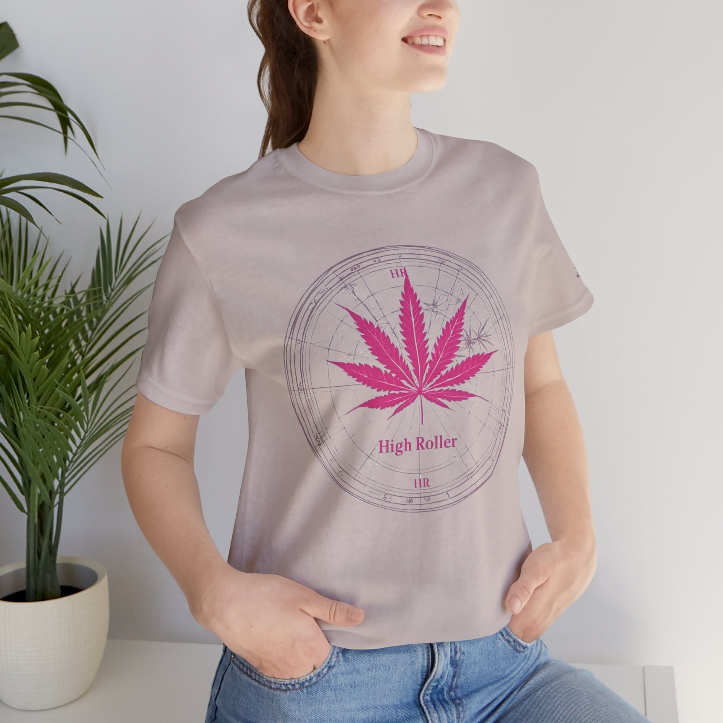Cannabis Compass Tee - Navigation Leaf Art Design | High Roller