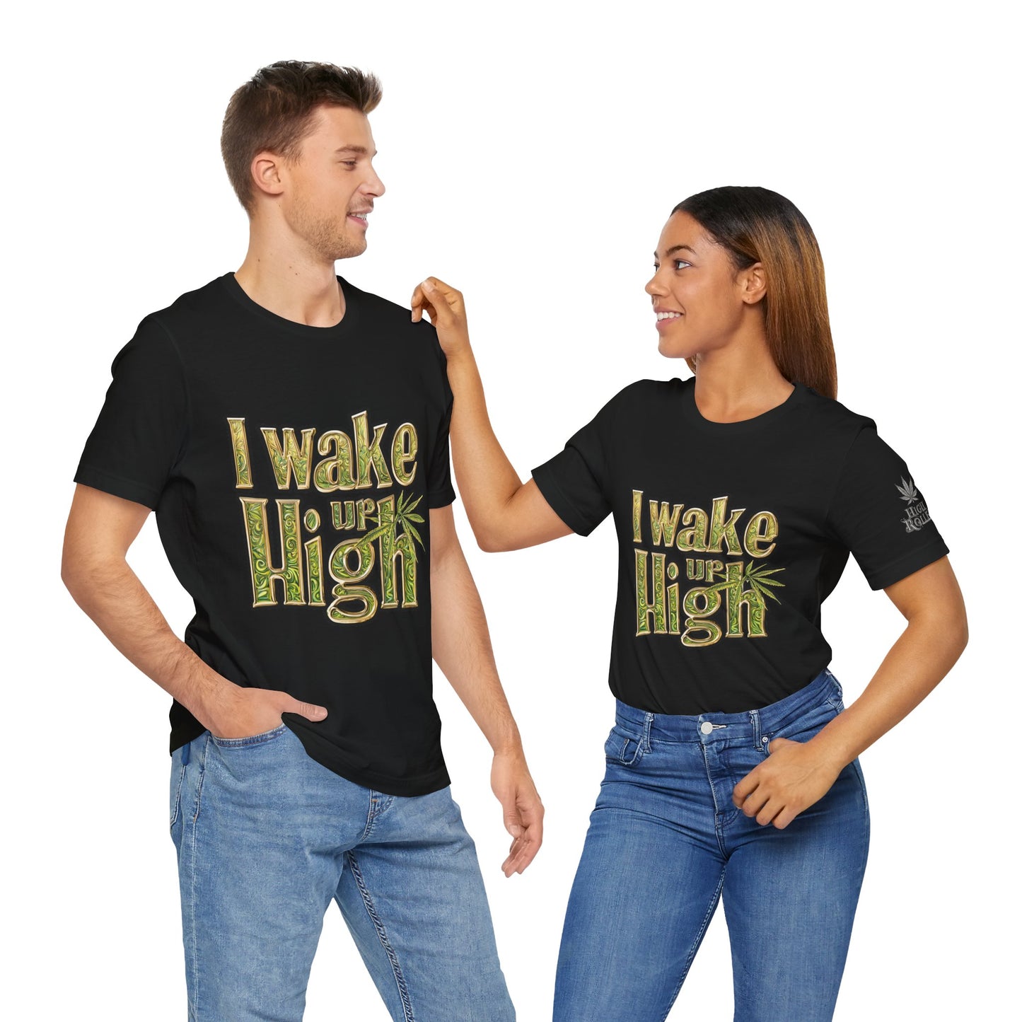 I WAKE UP HIGH™ | PREMIUM ORNATE TYPOGRAPHY TEE
