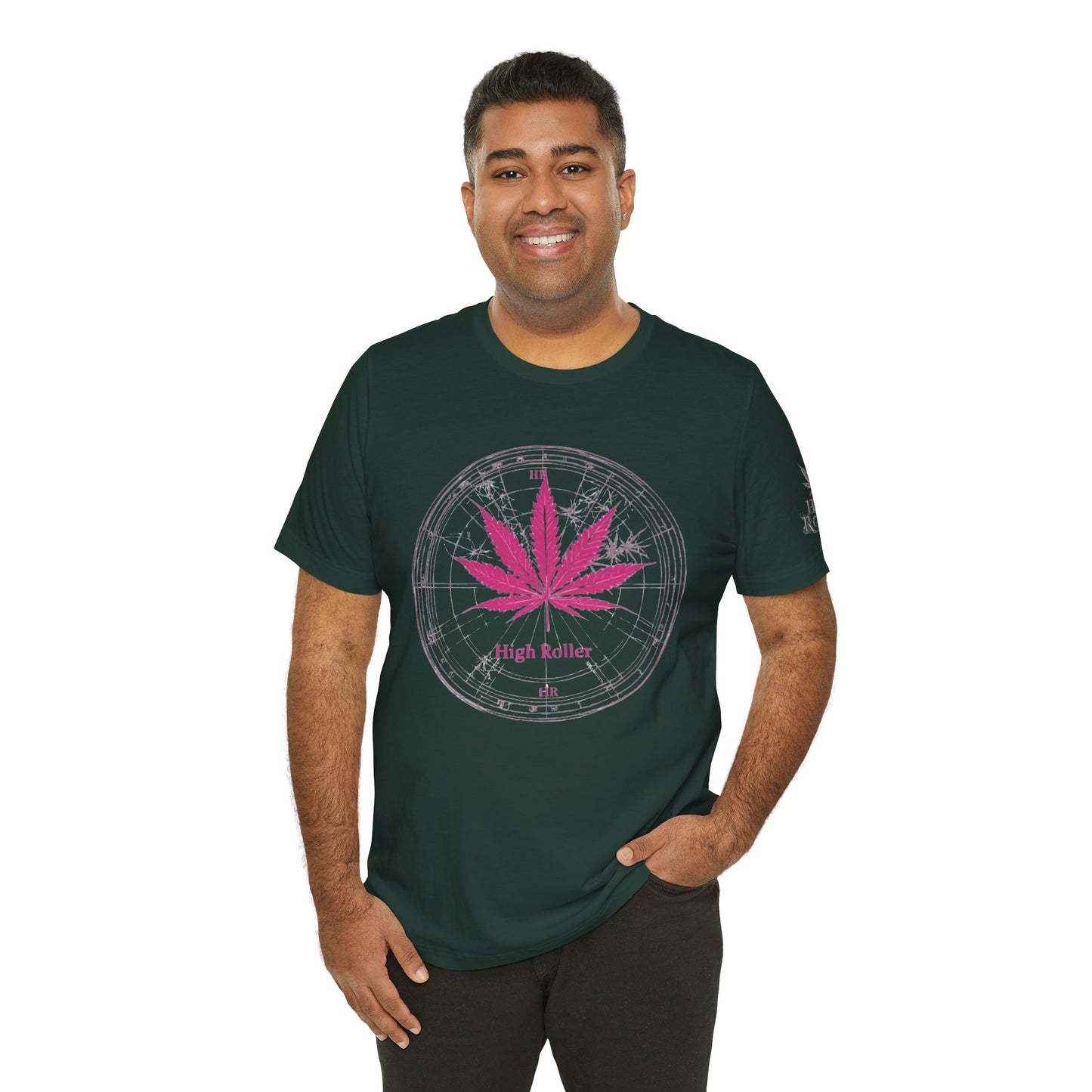 Cannabis Compass Tee - Navigation Leaf Art Design | High Roller