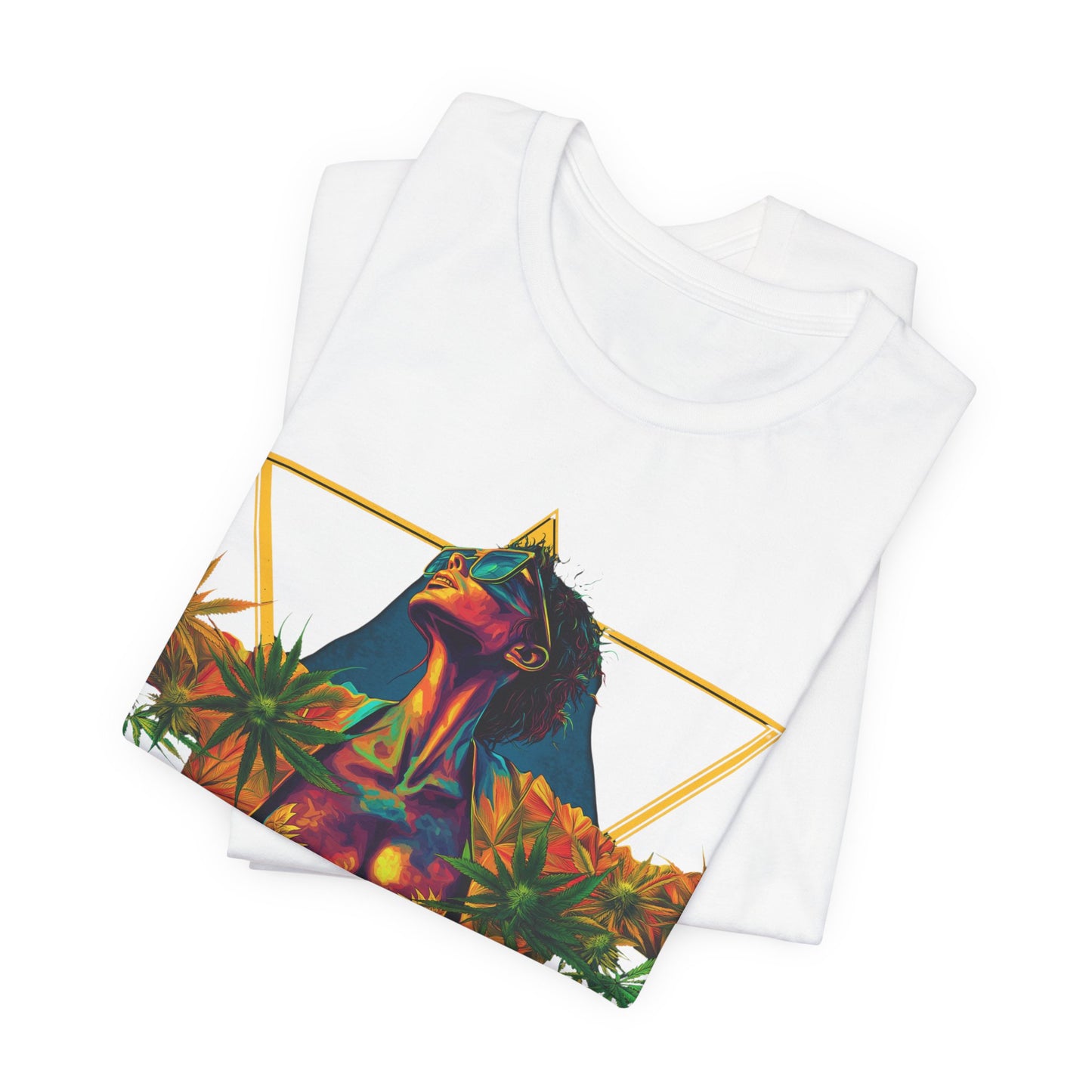 Sacred Geometry Cannabis Goddess Tee - Psychedelic Beauty Art Design | High Roller