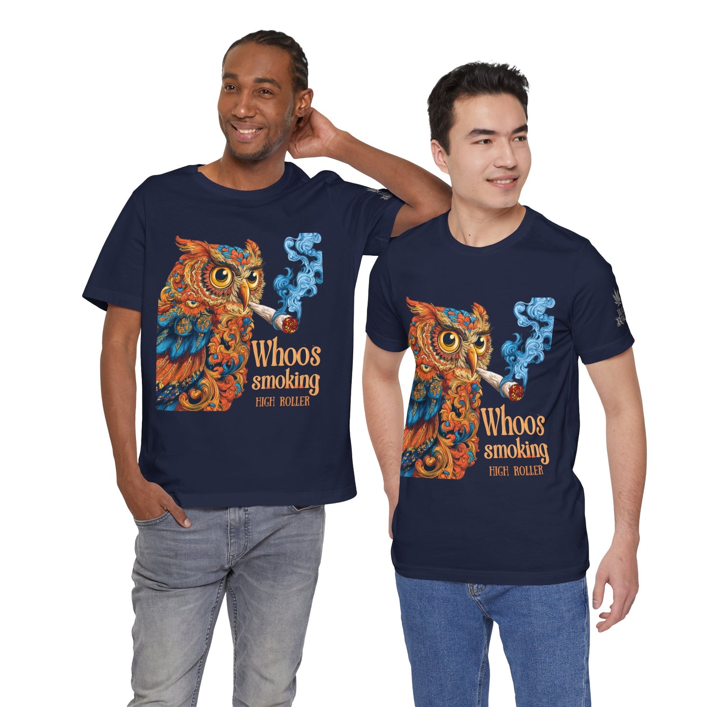 Whoos Smoking Owl Tee - Wise Cannabis Art Design | High Roller