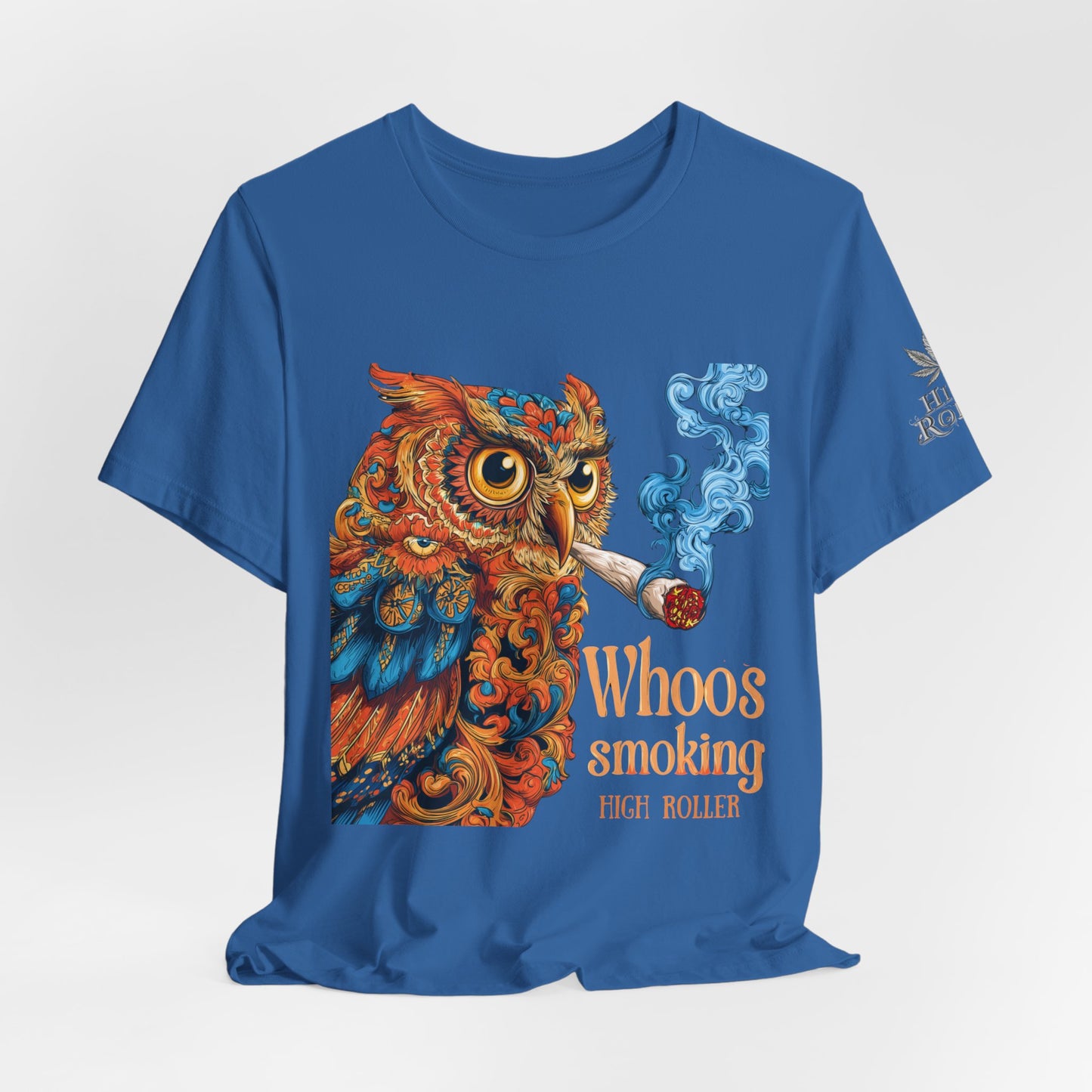 Whoos Smoking Owl Tee - Wise Cannabis Art Design | High Roller