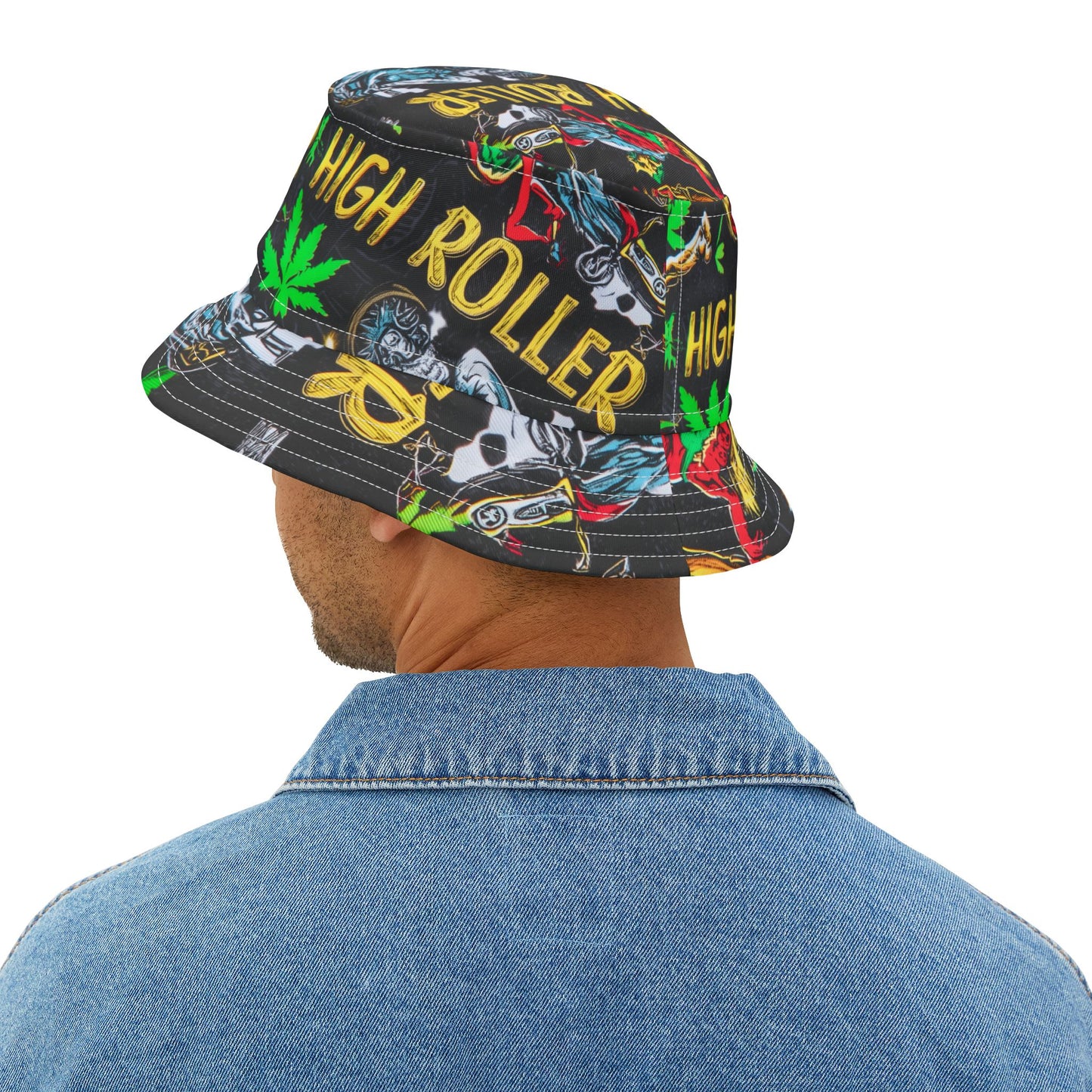 HIGH ROLLER Hip Hop Comic Bucket Hat