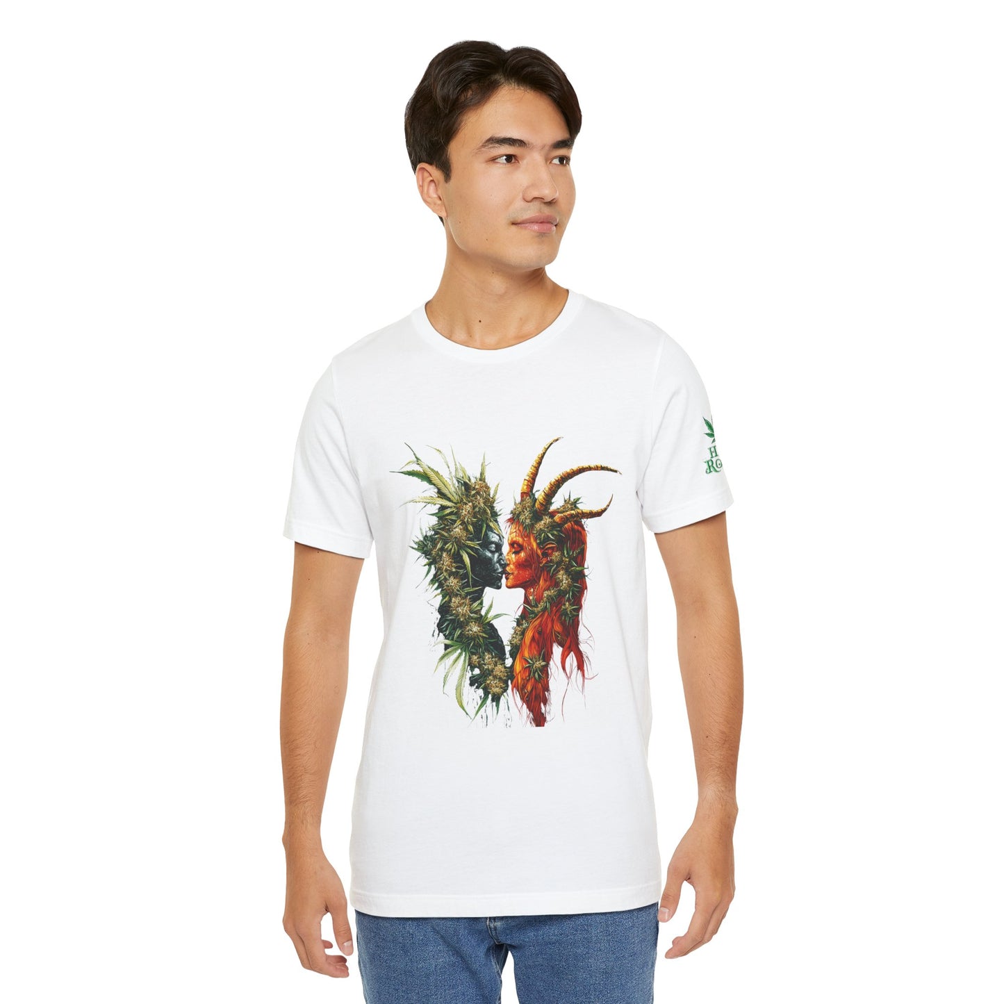 Cannabis Art Dual Face T-Shirt - Premium Unisex Cotton Tee