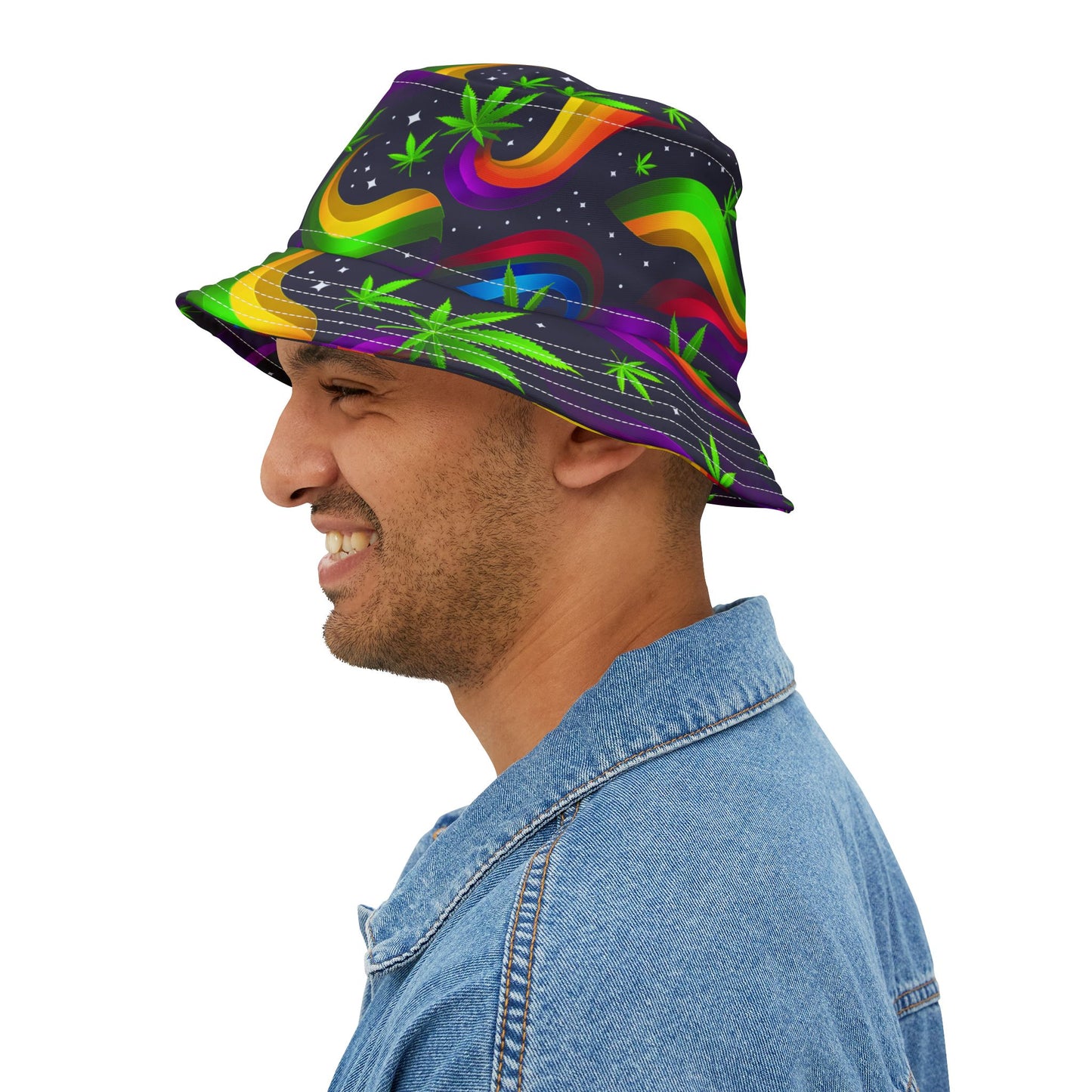 "HIGH ROLLER" Cosmic Rainbow Galaxy Bucket Hat