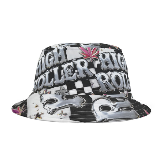 HIGH ROLLER Chrome Cyber Bucket Hat