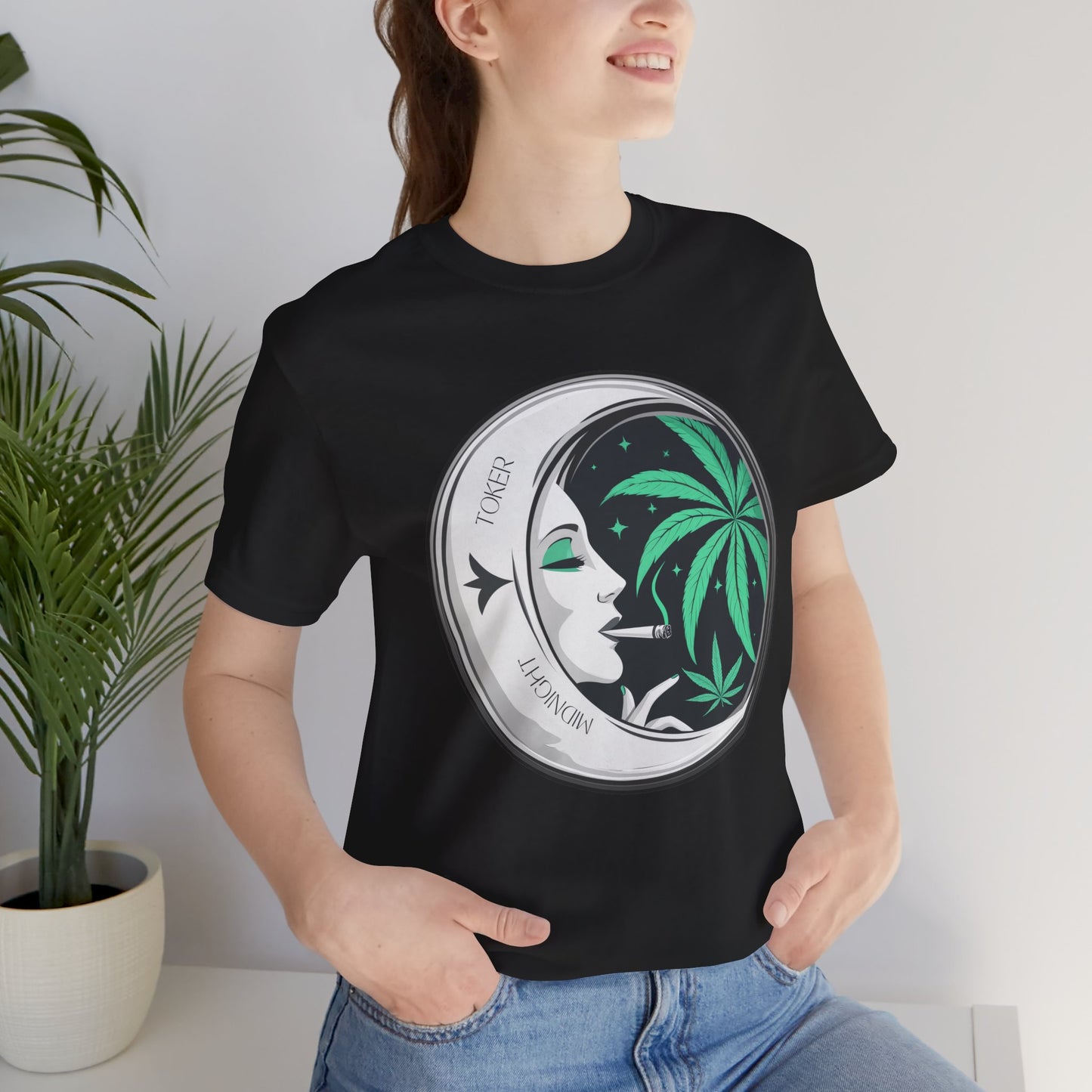 Toker Girl Coin Tee - Vintage Cannabis Portrait Art Design | High Roller