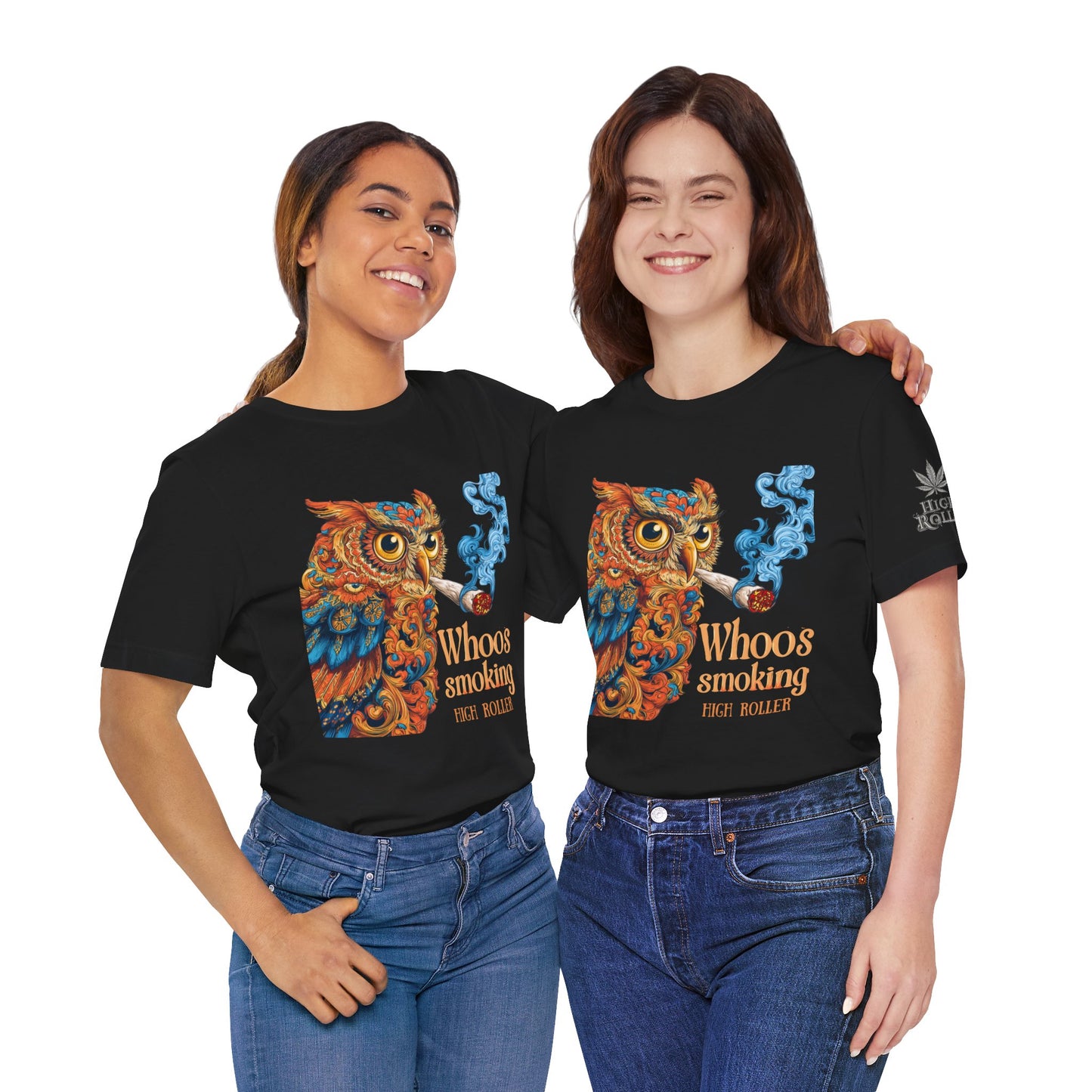 Whoos Smoking Owl Tee - Wise Cannabis Art Design | High Roller