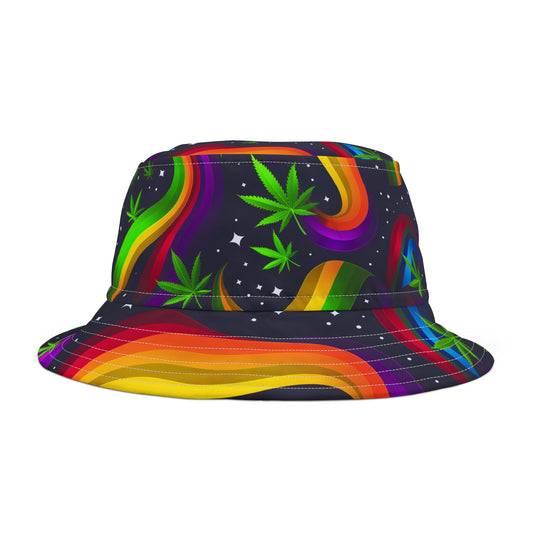 "HIGH ROLLER" Cosmic Rainbow Galaxy Bucket Hat