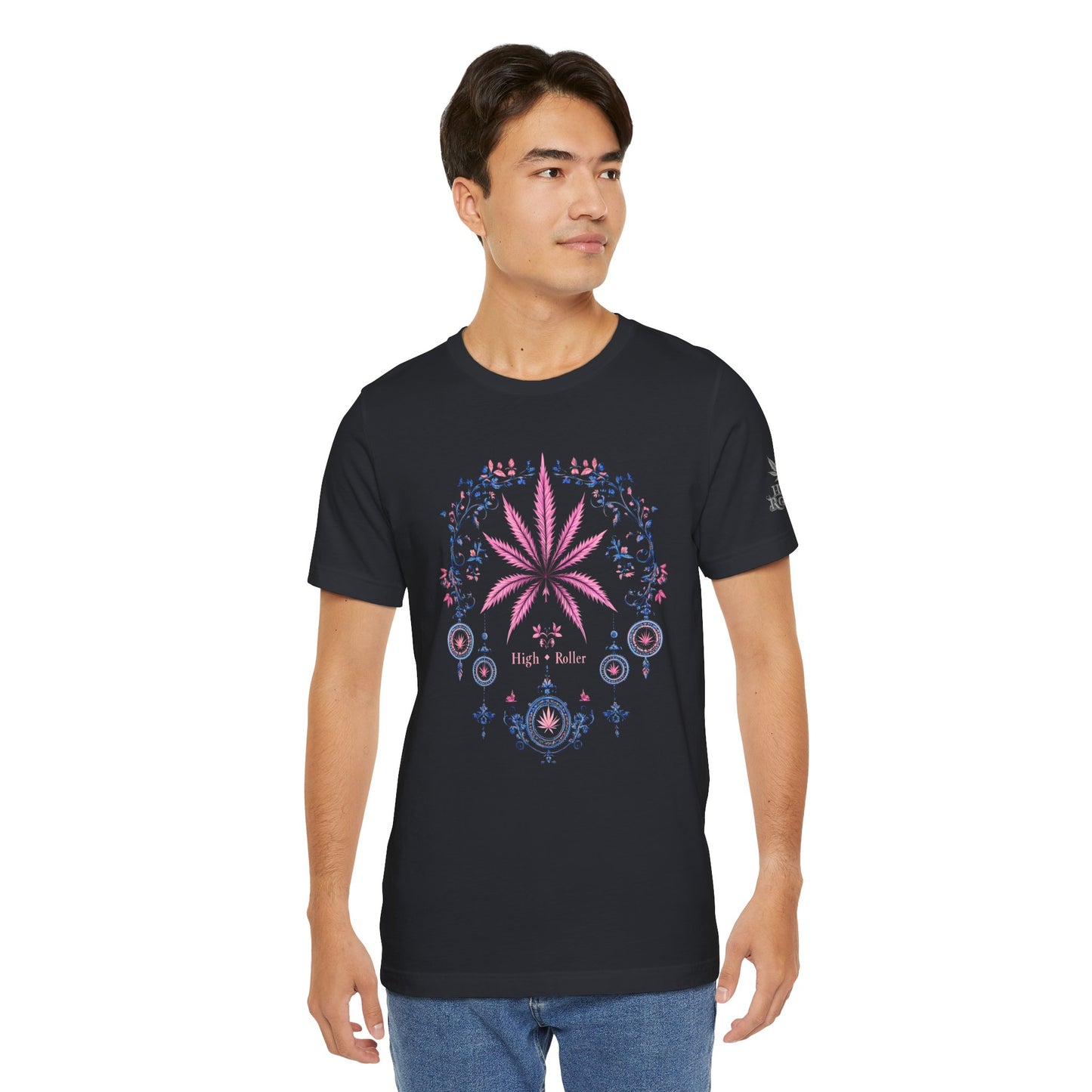 Bohemian Cannabis Mandala Tee - Floral Folk Art Design | High Roller