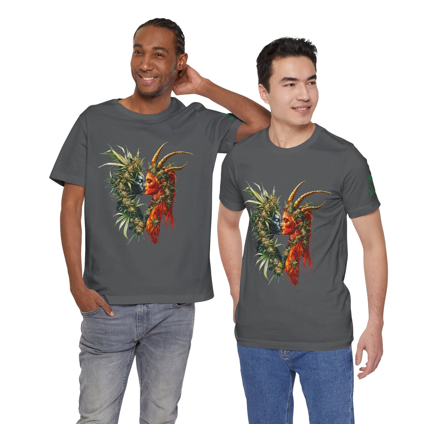 Cannabis Art Dual Face T-Shirt - Premium Unisex Cotton Tee