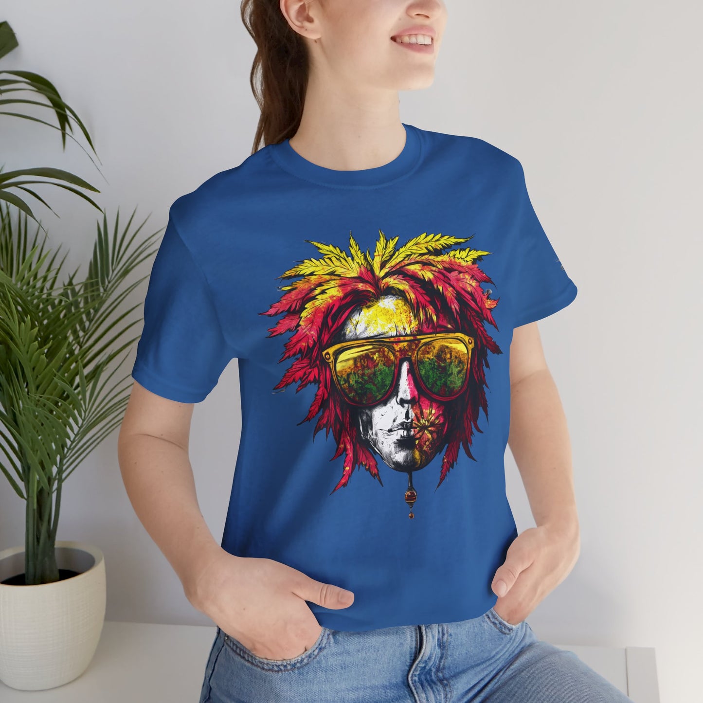 Rasta Cannabis Portrait Tee - Reggae Culture Art Design | High Roller