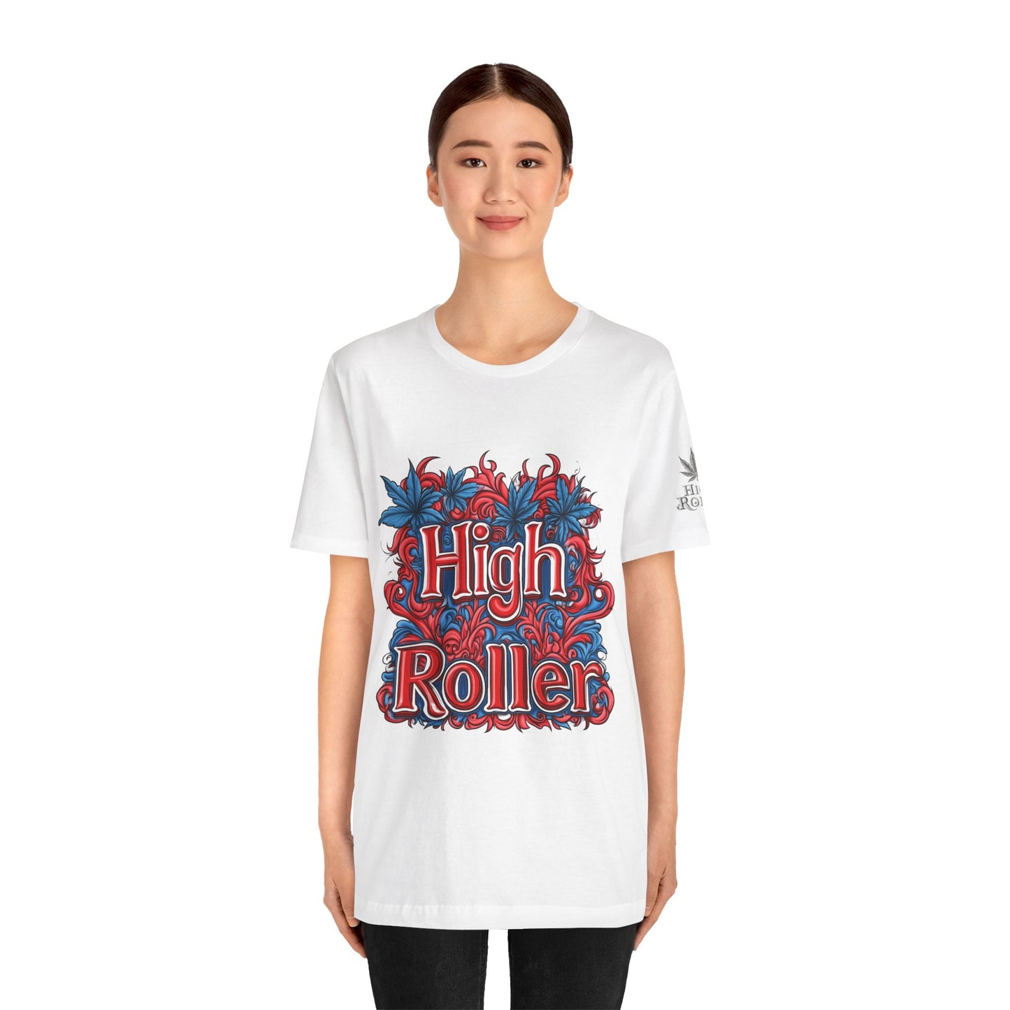 High Roller Ornate Logo Tee - Cannabis Typography Art Design | High Roller