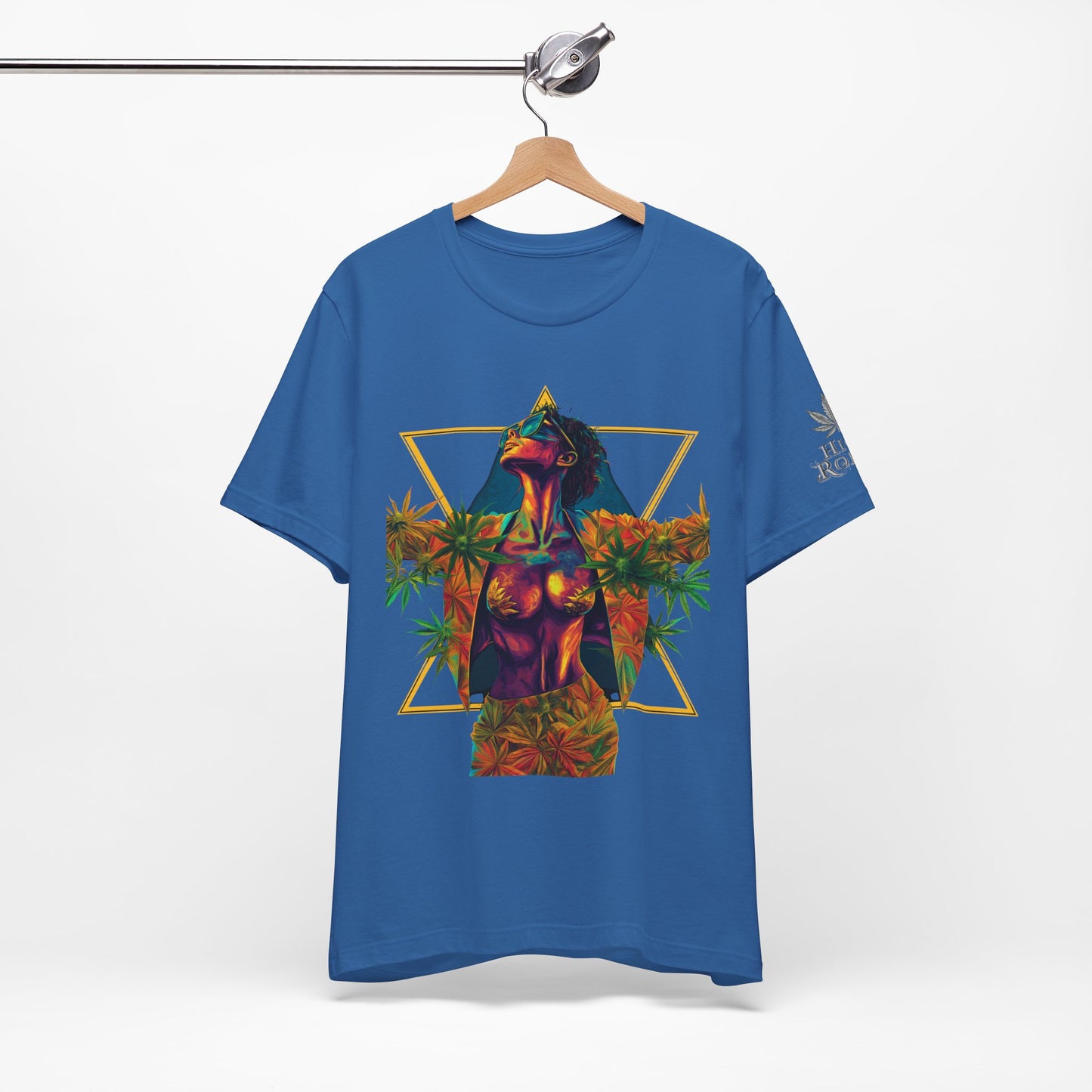 Sacred Geometry Cannabis Goddess Tee - Psychedelic Beauty Art Design | High Roller