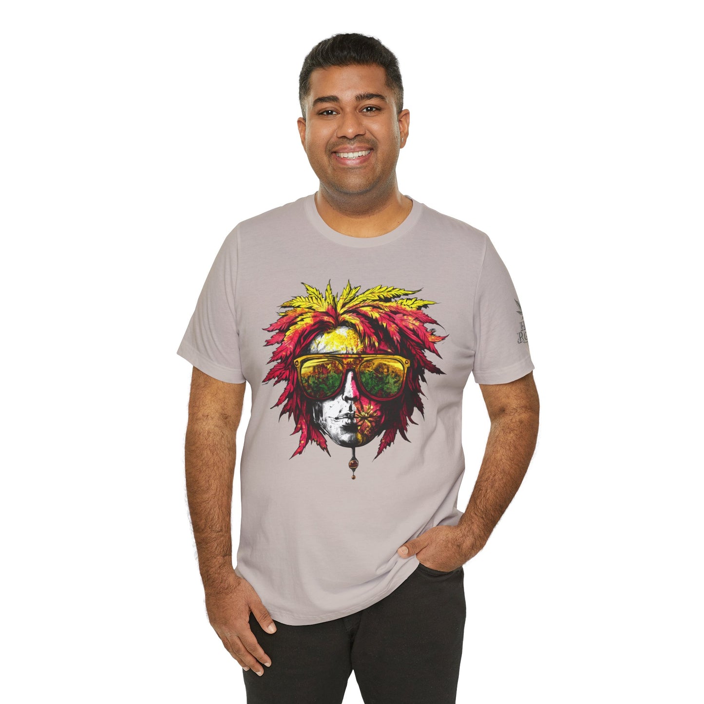 Rasta Cannabis Portrait Tee - Reggae Culture Art Design | High Roller