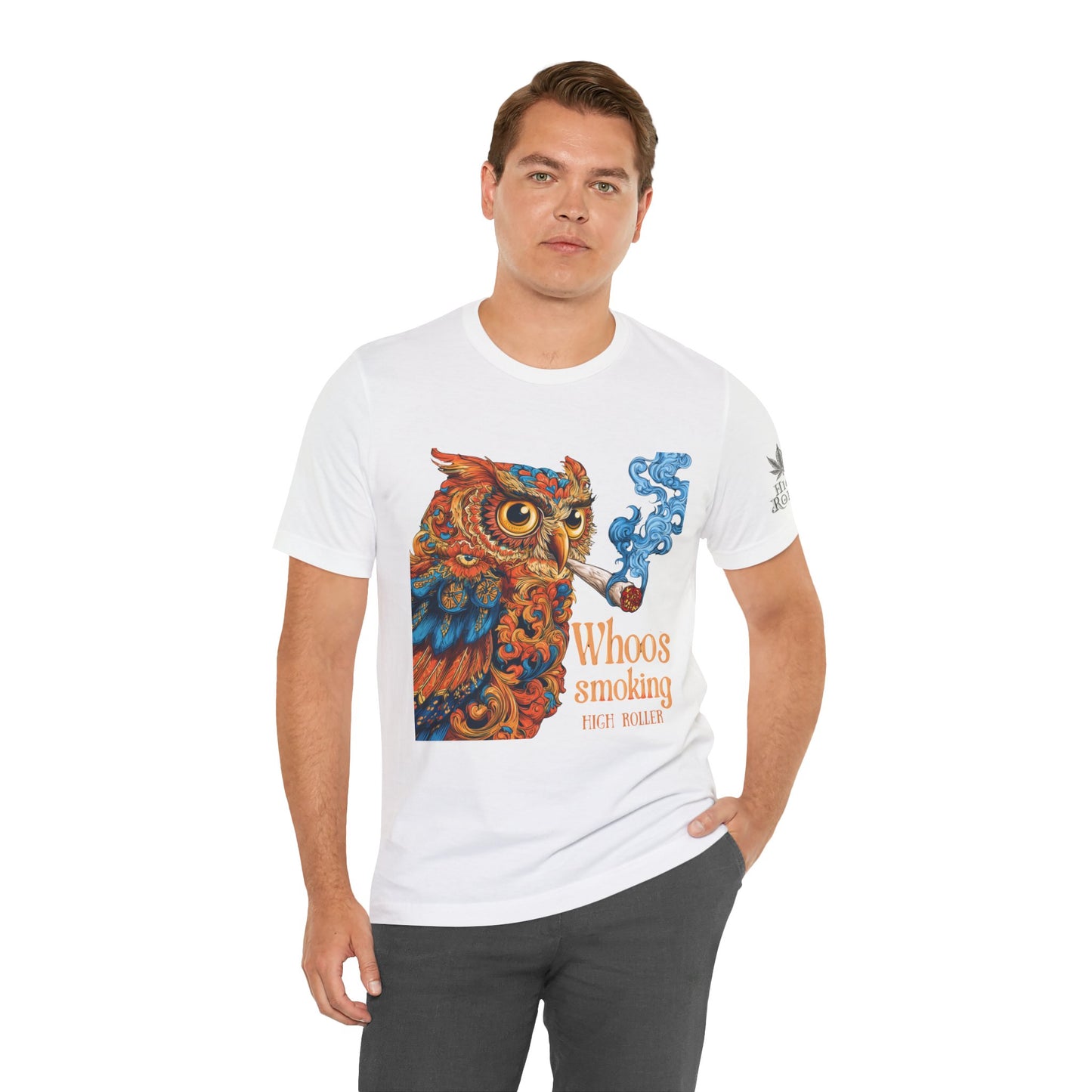 Whoos Smoking Owl Tee - Wise Cannabis Art Design | High Roller