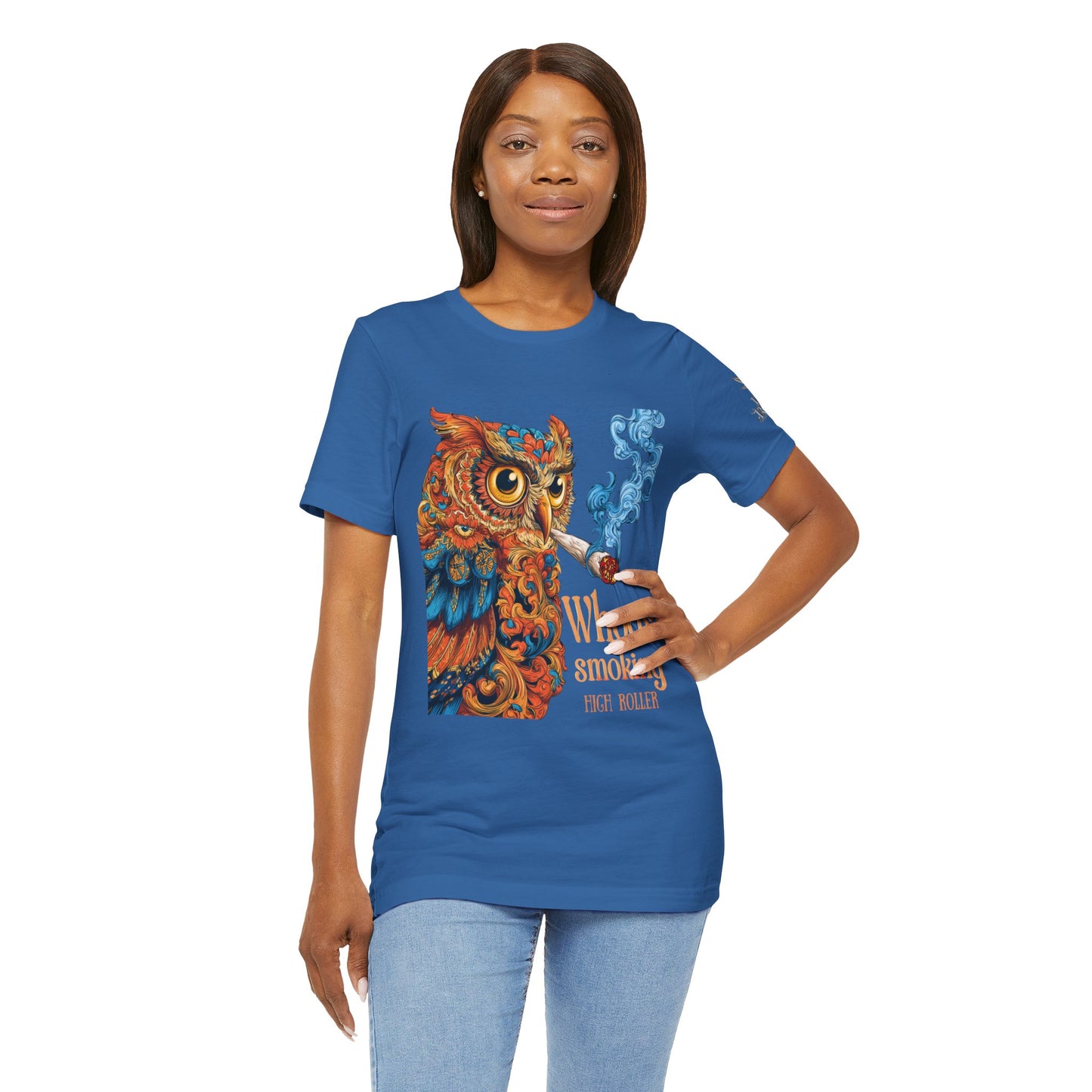 Whoos Smoking Owl Tee - Wise Cannabis Art Design | High Roller