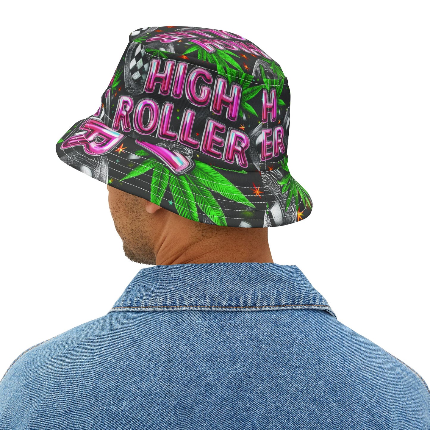 HIGH ROLLER Neon Party Bucket Hat